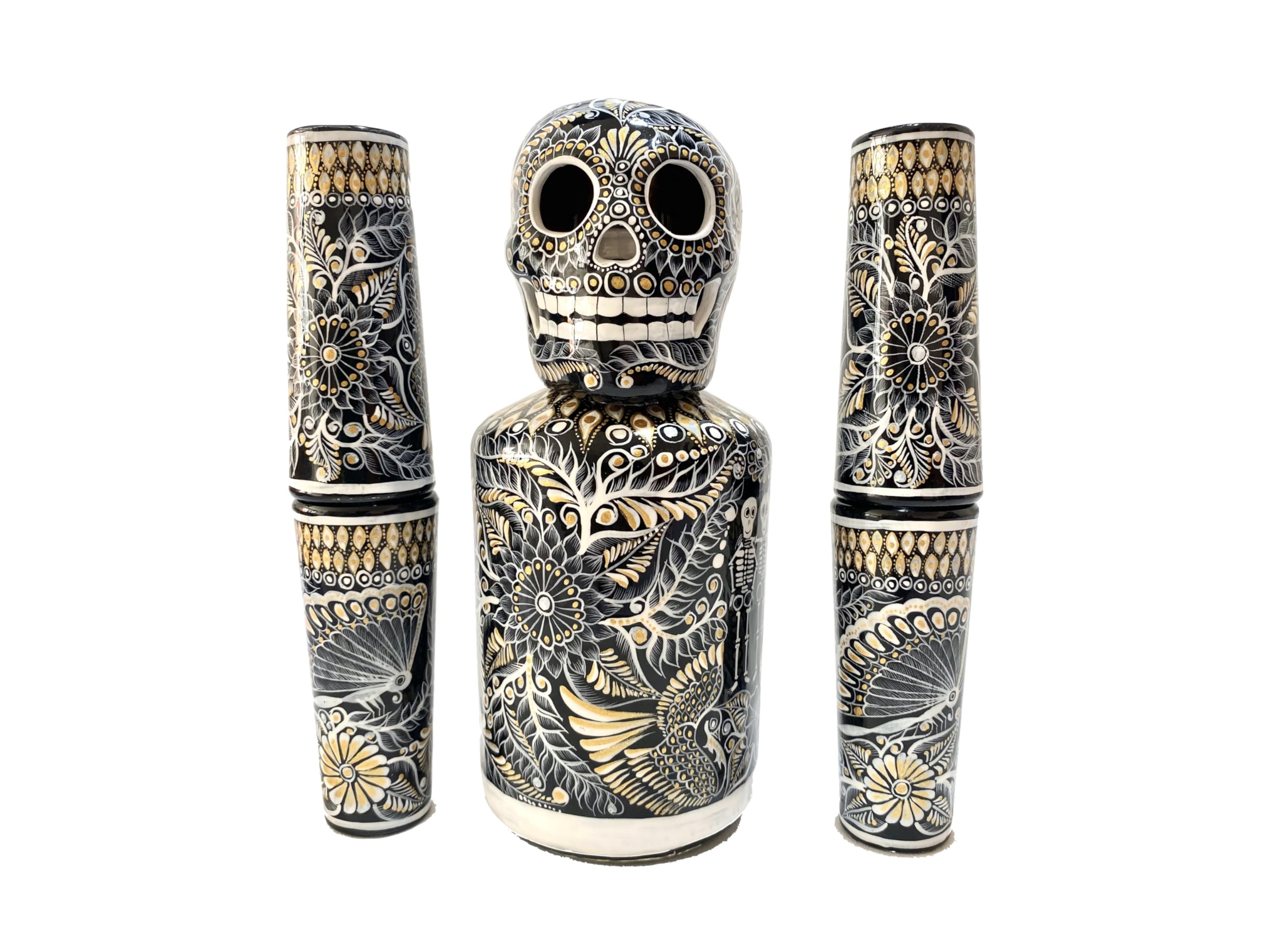 Hand-Painted Tequila Decanter Set with Shot Glasses & Mexican Sombrero - Personalized Liquor Gift Set (Special Edition) - Perfect for Cinco de Mayo Parties, Mexican Themed Events & Unique Gifts for Tequila Lovers