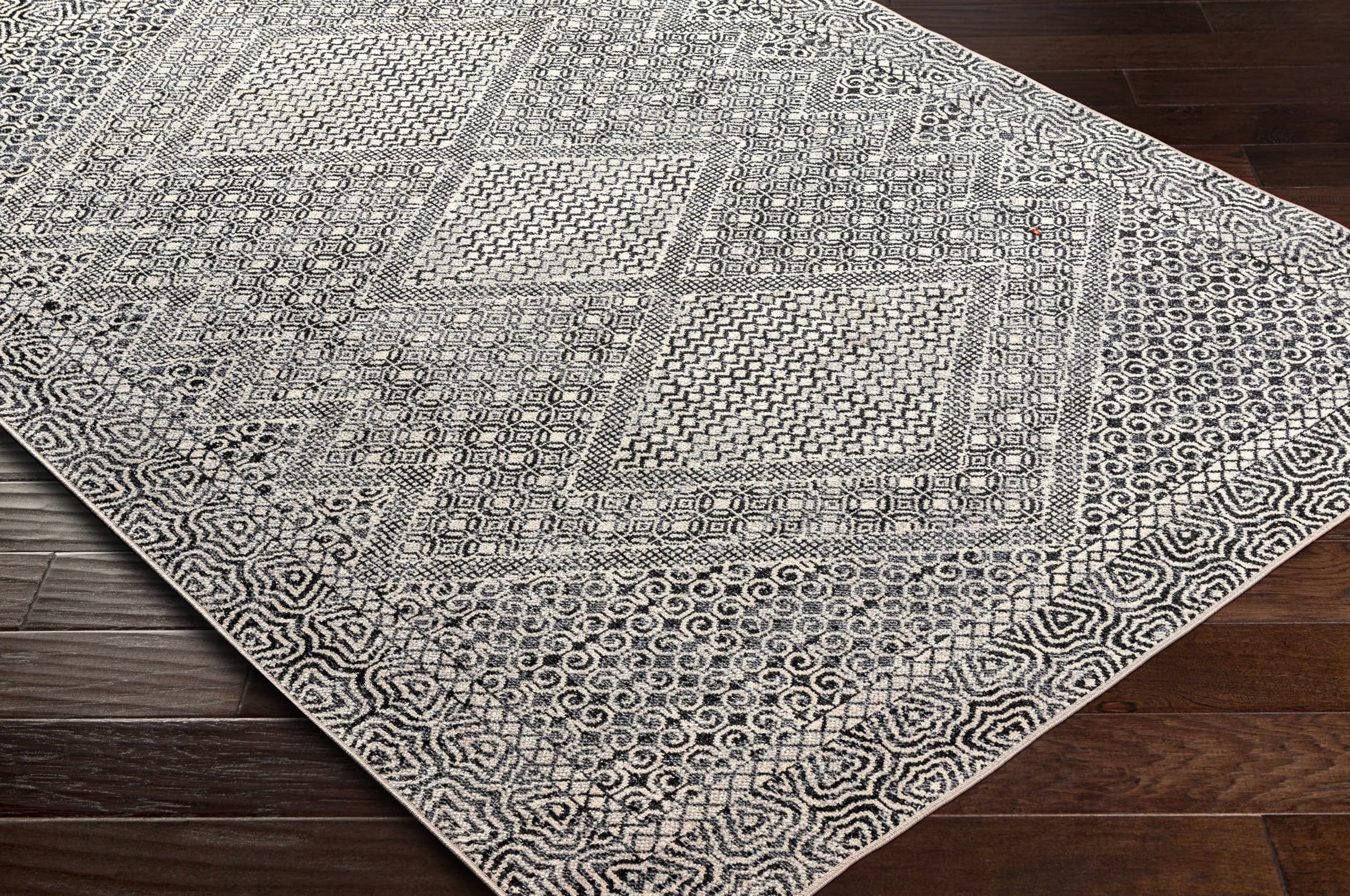 Hauteloom Coledale Machine Washable Area Rug - Black & Gray - 7'10