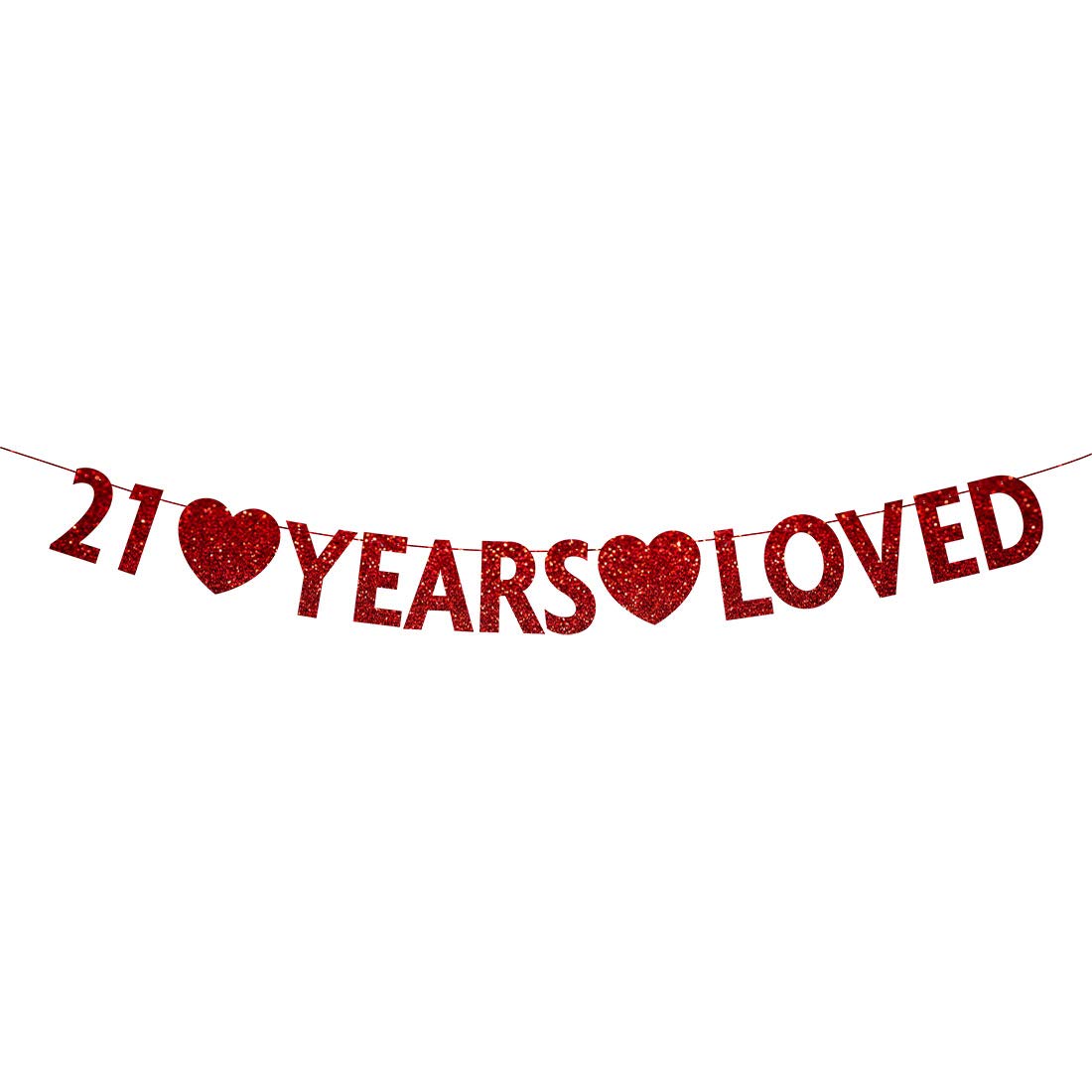 Red Glitter Happy 21st Birthday Banner - Premium Party Decorations for 21st Birthday Celebrations, Milestone Parties & Adult Birthday Supplies