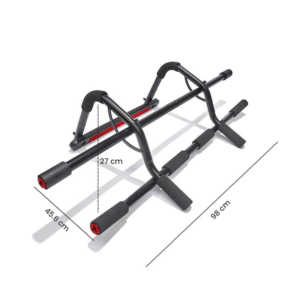 Adidas Door Gym Pull Up Bar - Home Exercise Equipment for Strength Training - Perfect for Home, Garage, and Apartment Workouts
