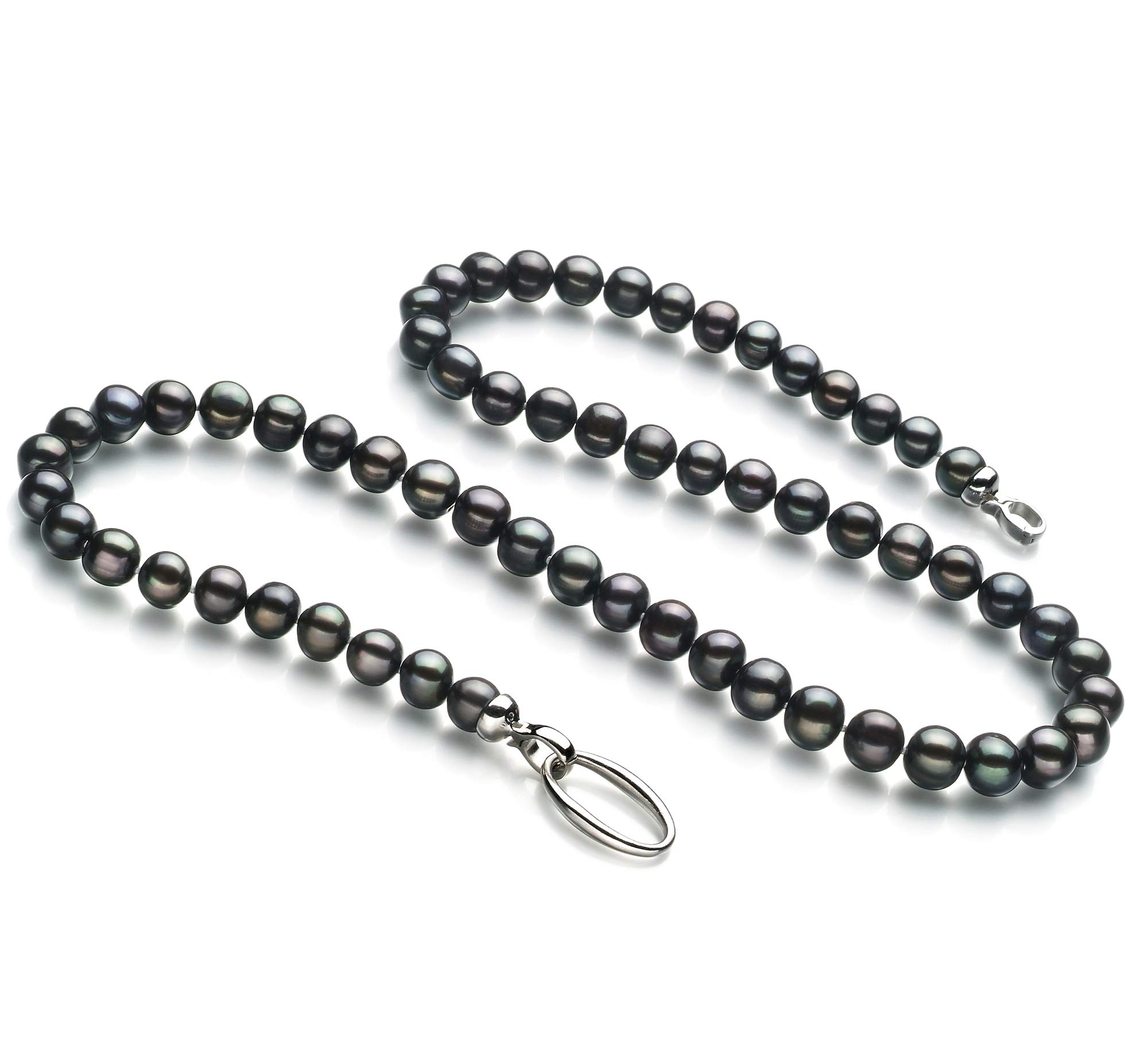 Joyce Black 8-9mm AAA Quality Freshwater Cultured Pearl Necklace for Women - 925 Sterling Silver Jewelry, Elegant Gift for Wedding, Anniversary & Special Occasions