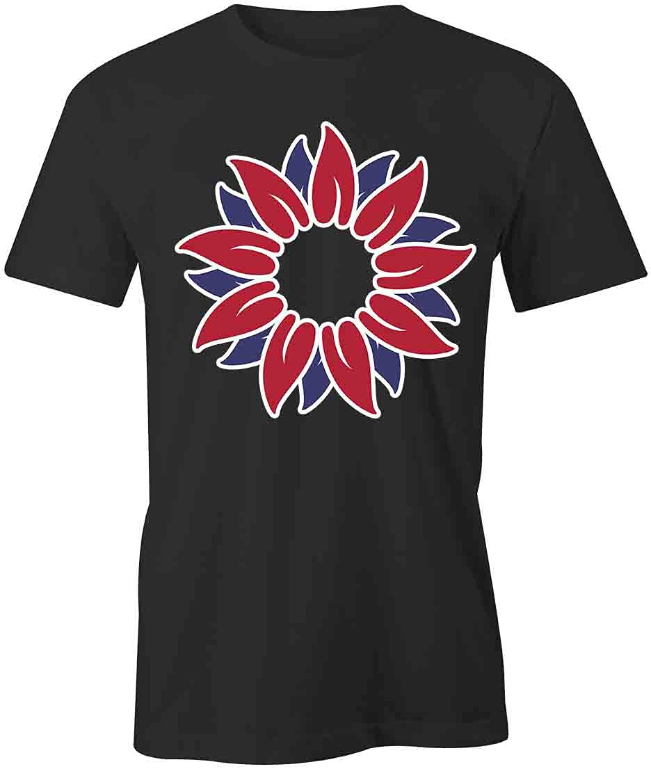 Red and Blue Sunflower Graphic T-Shirt for Women & Men | Printed Cotton Tee | Casual Summer Outfit, Music Festival Style