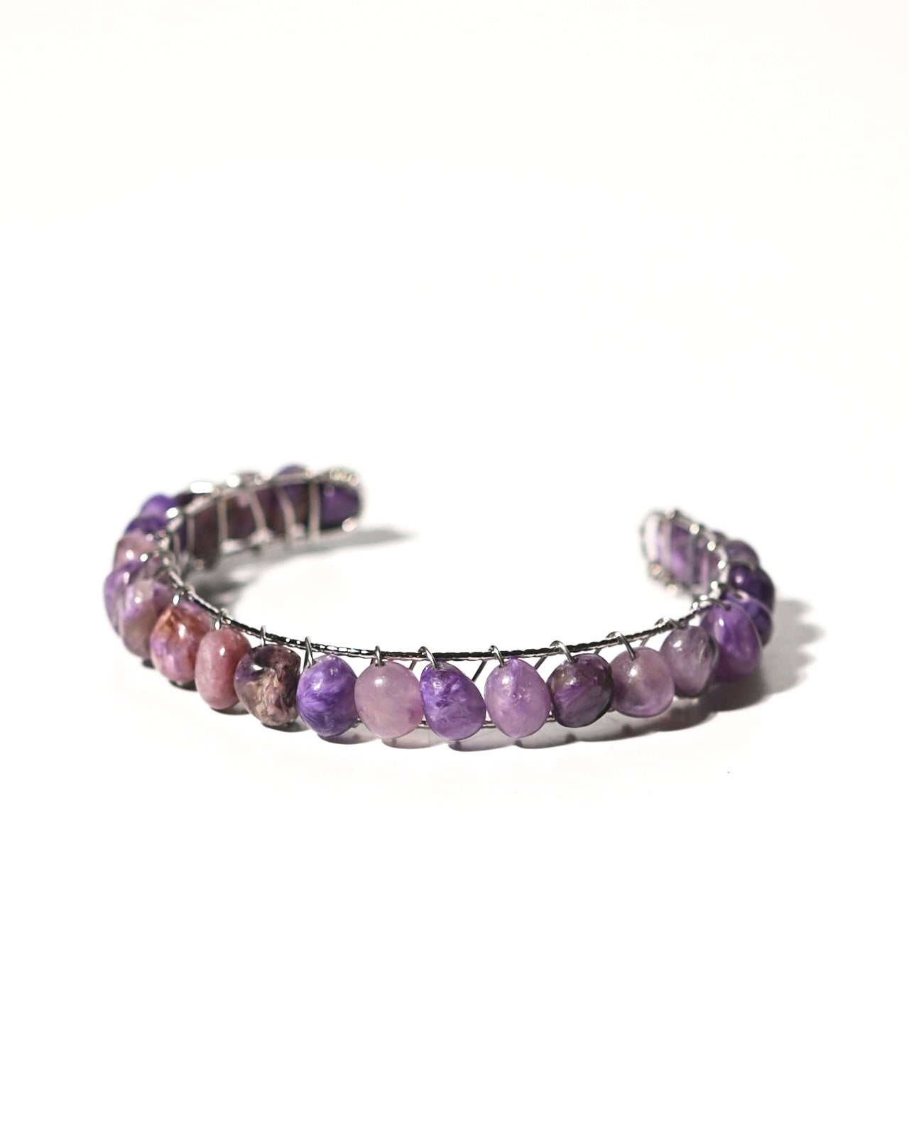 Natural Charoite Stone Bangle Bracelet for Women | Healing Crystal Jewelry for Stress Relief & Positive Energy | Perfect for Meditation, Yoga & Spiritual Gifts