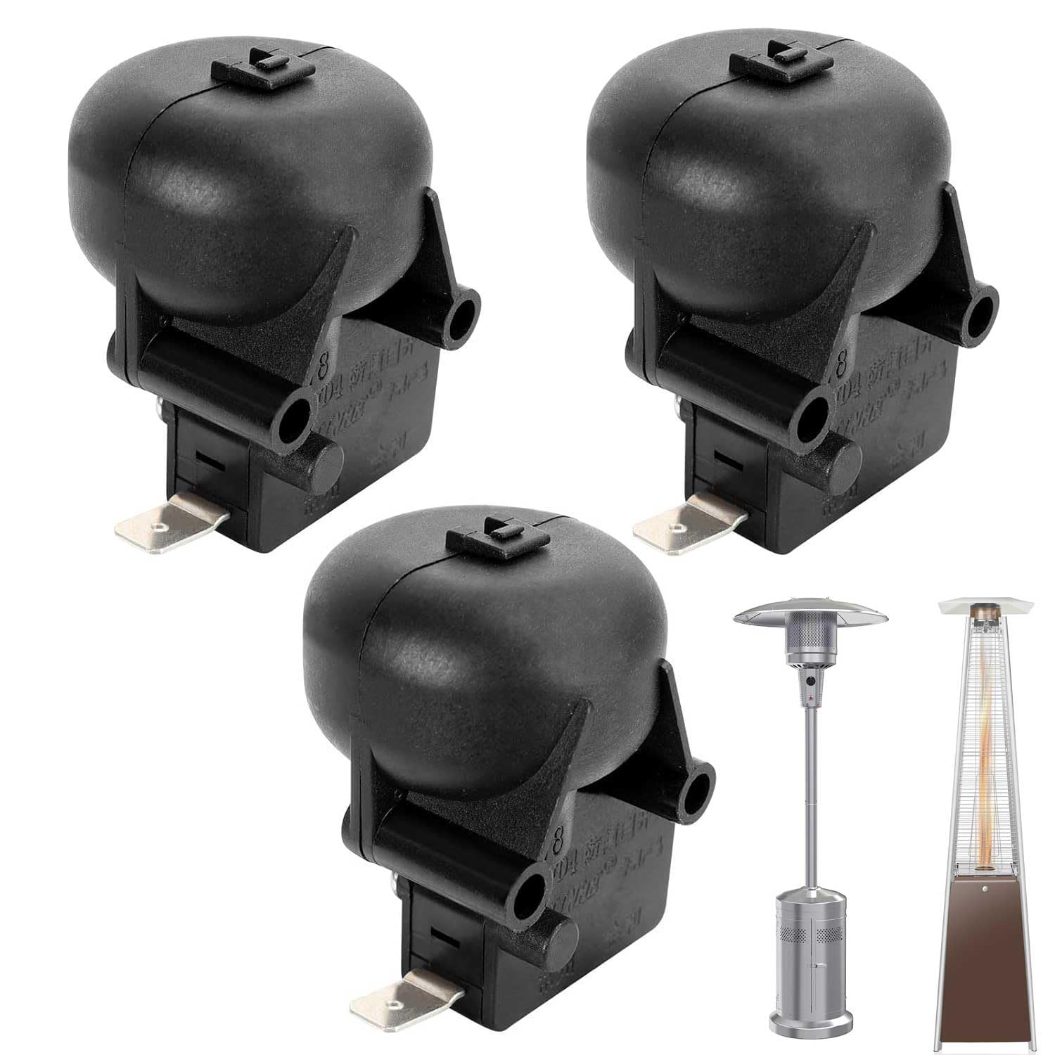 3-Pack Micro Anti-Tilt Dump Switch Replacement Parts for Outdoor Propane Patio Heaters - THP-ATM Tip Over Safety Switch Compatible with Room Heaters & FD4 Models - Perfect for Backyard, Deck, and Patio Heating Safety
