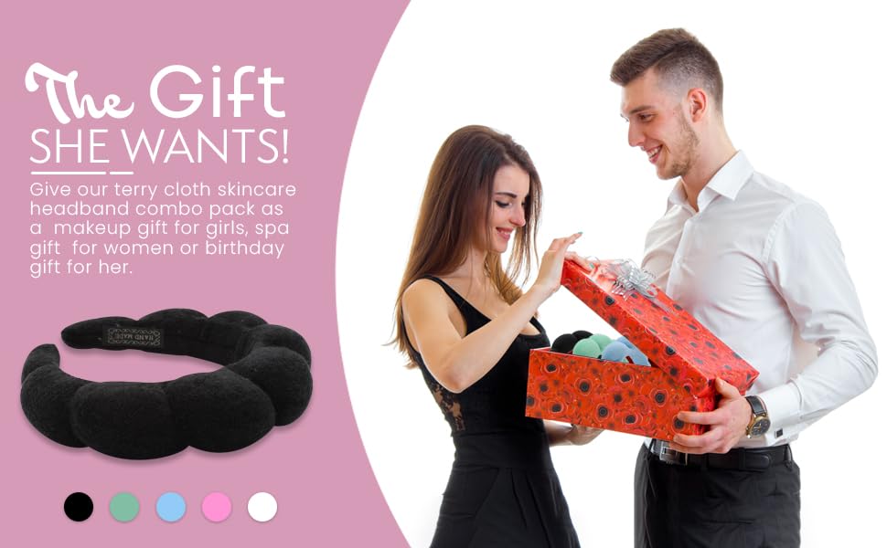 Soft Cloud Sponge Headband for Women & Girls - Spa, Shower, Makeup & Skincare - Black Face Washing Hairband - Perfect for Bath, Facial Routine & Relaxation