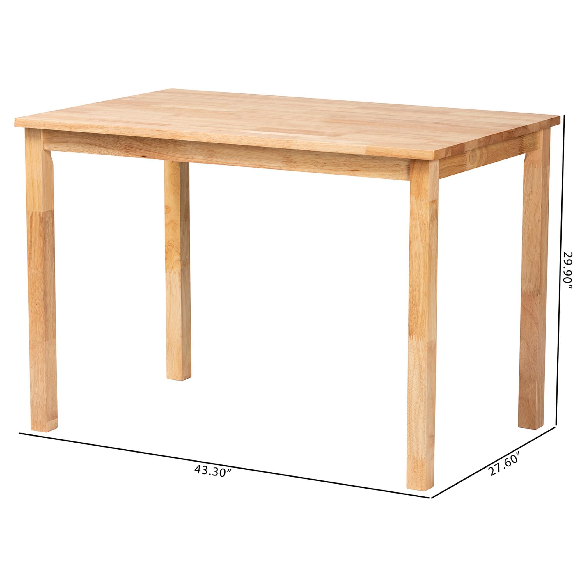 Baxton Studio Eveline Dining Table - 42 Inch Round Natural Brown Wood Table for Kitchen, Dining Room & Small Spaces | Perfect for Family Meals & Entertaining Guests