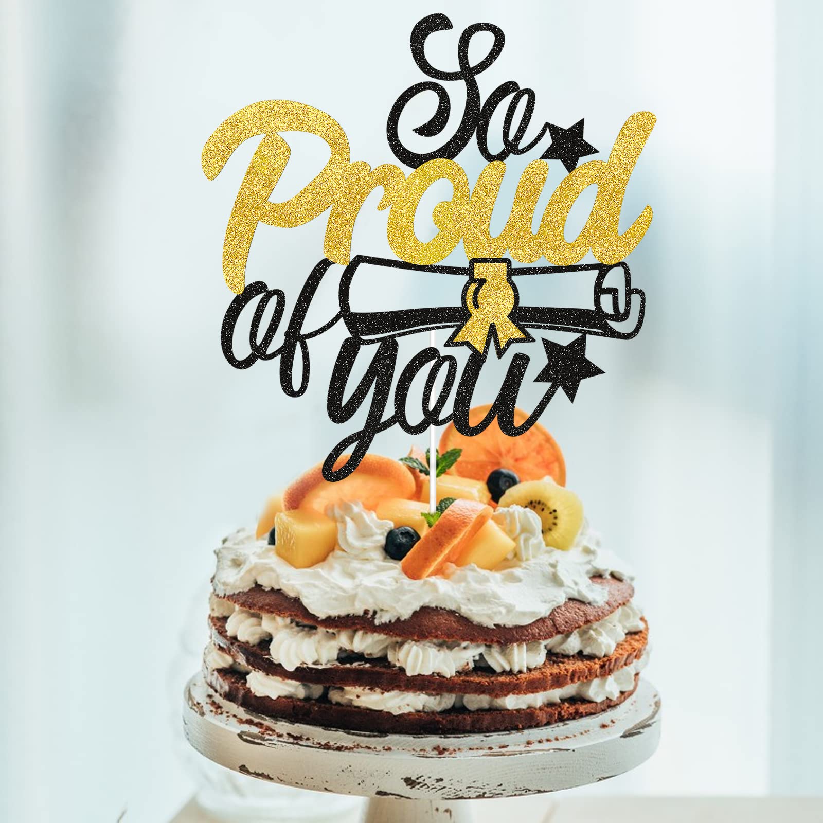 Personalized Graduation Cake Toppers 2023 - 'We Are So Proud of You' Congrats Grad Decorations - Perfect for Graduation Parties, Commencement Celebrations & Academic Achievements
