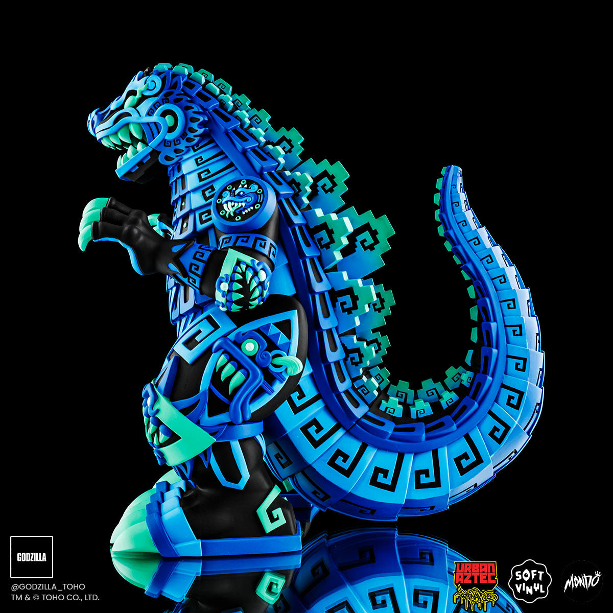 Urban Aztec Godzilla Vinyl Designer Figure - Heat Ray Variant Timed Edition | Collectible Monster Toy for Display & Gifts | Perfect for Anime Fans & Pop Culture Collectors