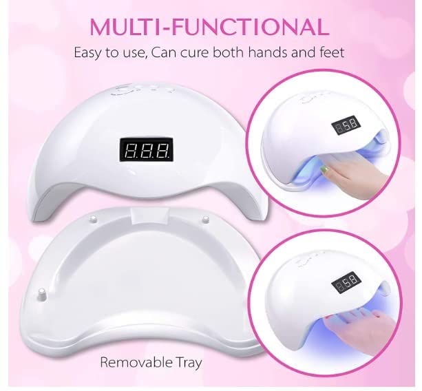 Krishna Enterprises 48W UV LED Nail Lamp for Gel Polish - Professional Gel Nail Dryer with 4 Timer Settings & Fast Curing | Perfect for Home Manicures, Nail Salons & DIY Nail Art