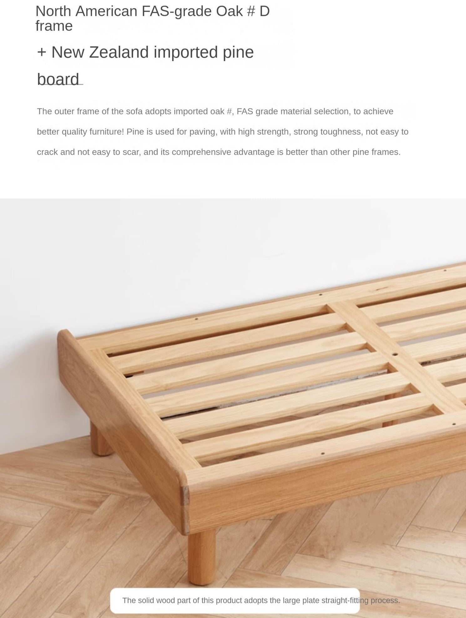 **Solid Oak Wood Tatami Fabric Sofa Bed - Convertible Folding Futon for Small Spaces, Guest Room & Apartment Living**