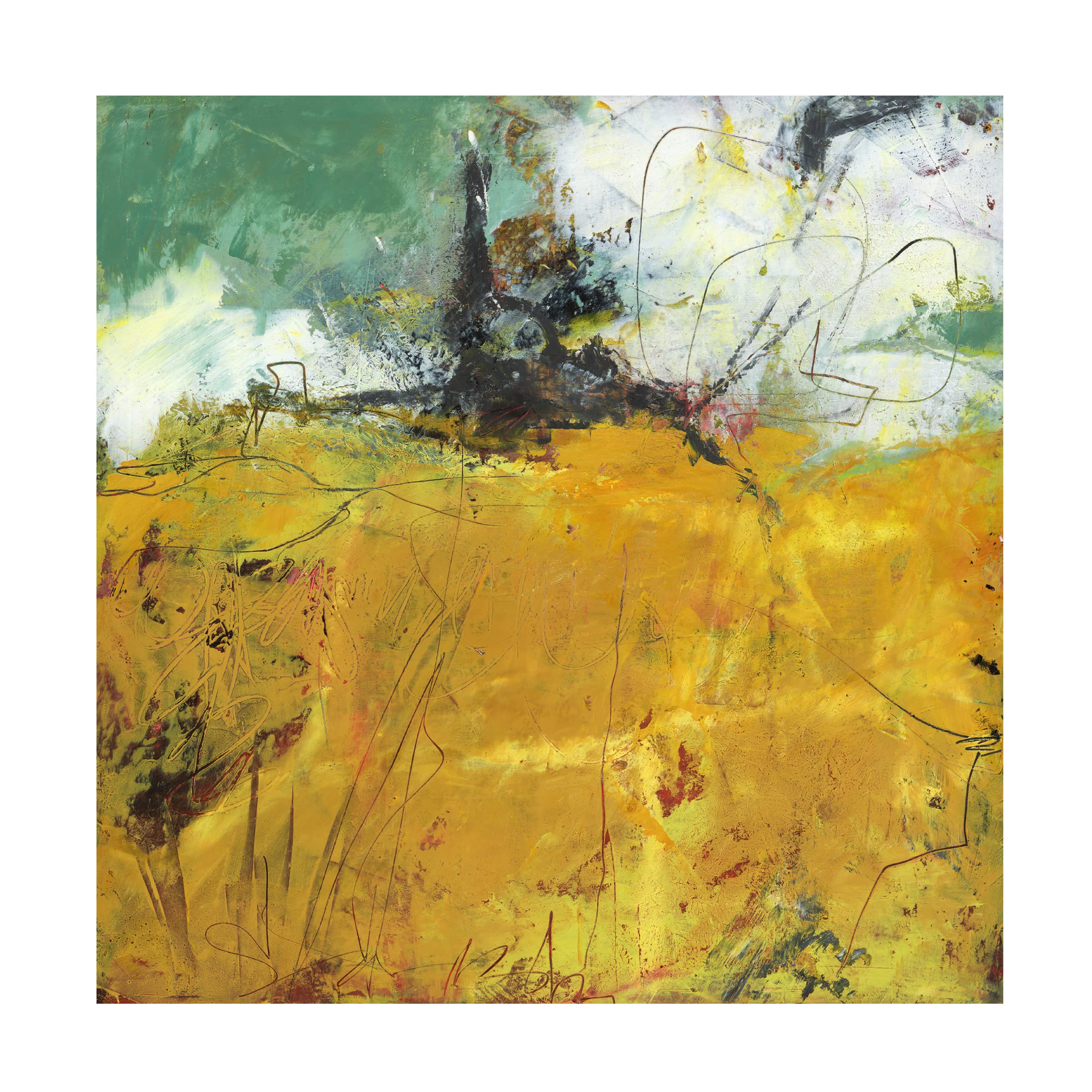 Trademark Fine Art 'Abundant' Canvas Wall Art by Linda Nickell - Vibrant Floral Painting for Living Room, Bedroom & Office Decor