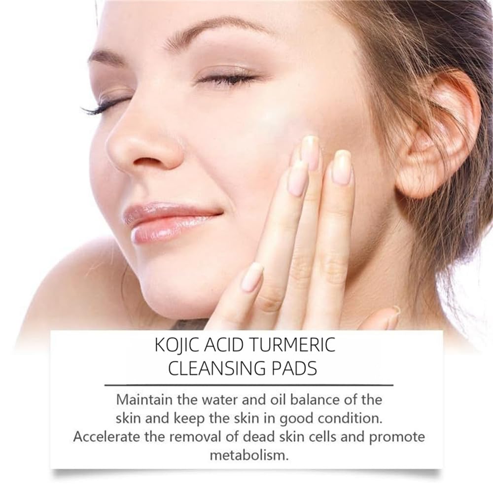 Turmeric Cleansing Pads for Face - Exfoliating Facial Scrub to Balance Skin Oil & Moisture | Gentle Daily Skincare for Acne, Dark Spots & Glowing Complexion