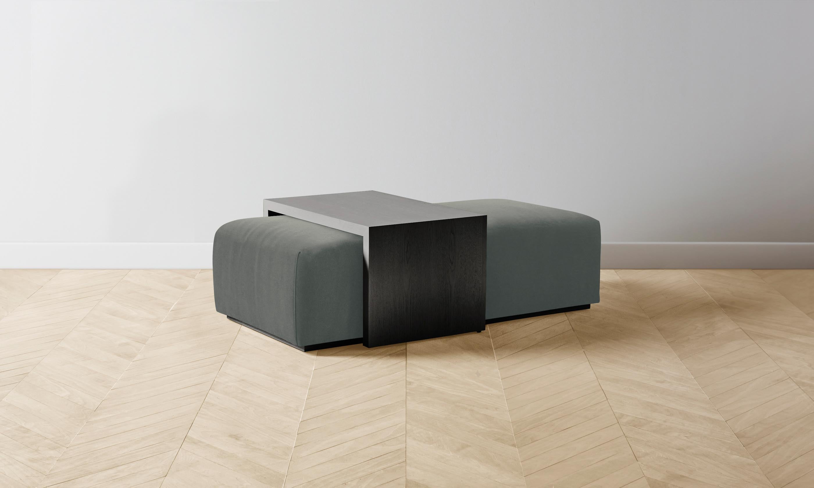 The Bowery Ottoman - Luxurious Mohair Fog Upholstery for Living Room, Bedroom & Office - Stylish Comfort & Elegant Seating Solution