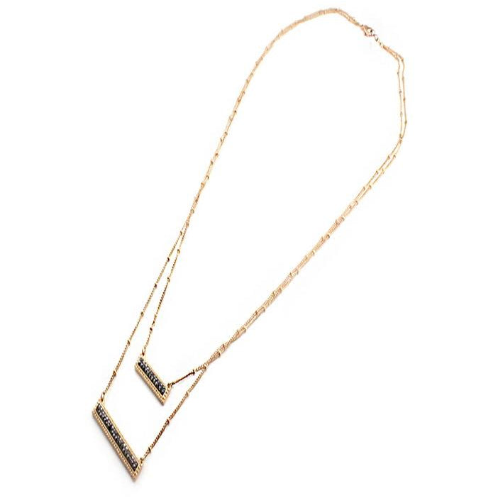 Double Layer Hematite Necklace Set for Women - Elegant Layered Gemstone Jewelry for Everyday Wear & Special Occasions