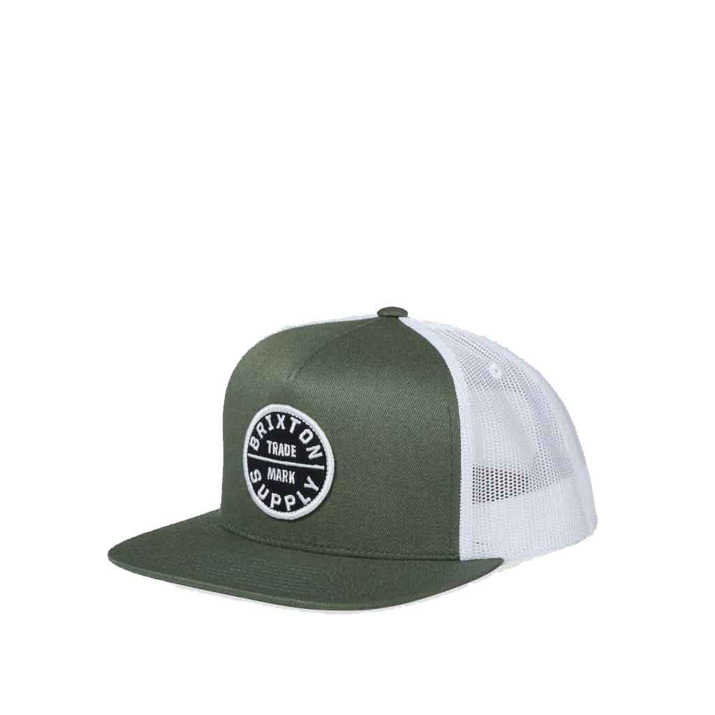 Brixton Oath MP Trucker Hat - Agave Green & White | Vintage Style Baseball Cap for Men & Women | Perfect for Outdoor Activities, Concerts & Casual Wear