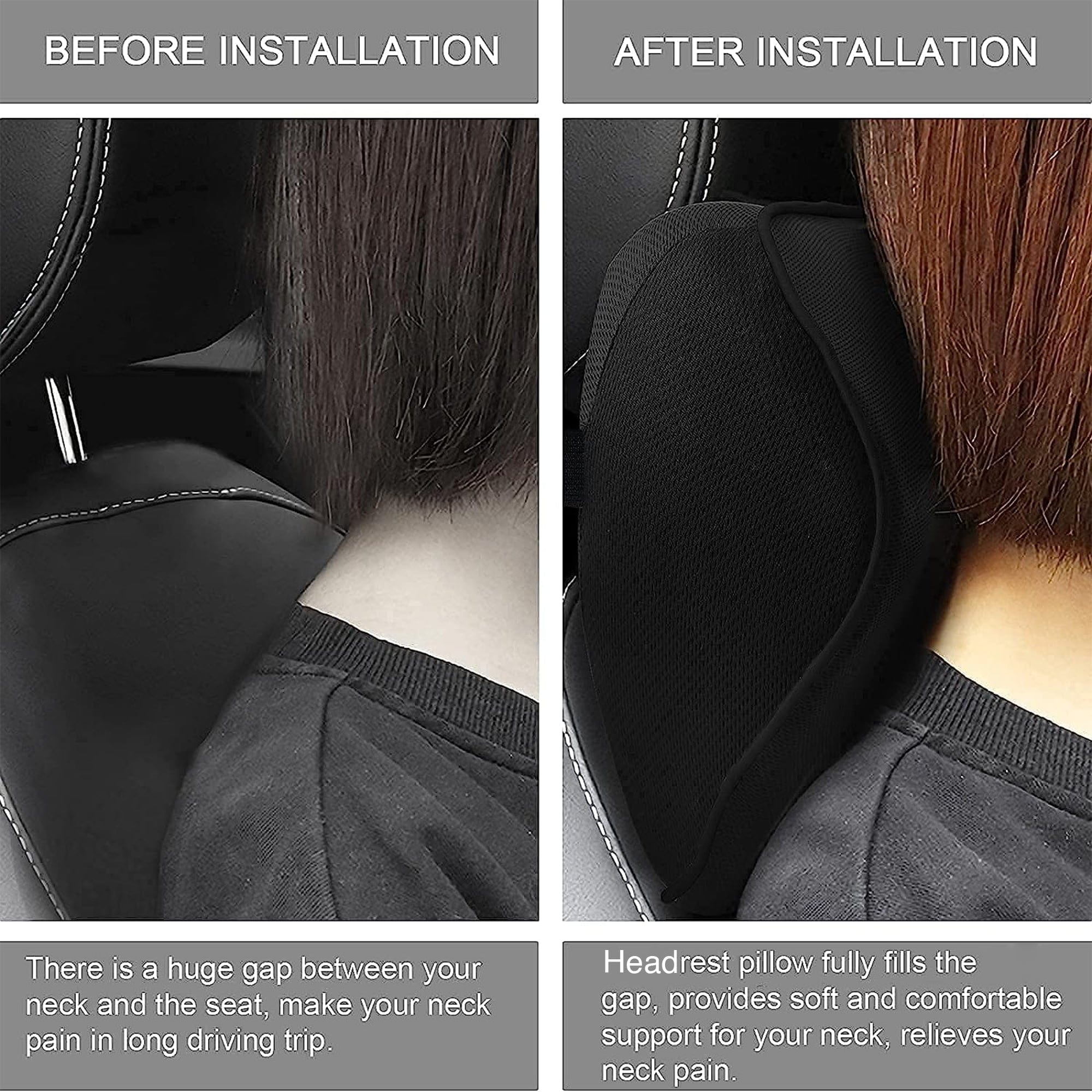 Dr Trust USA Orthopedic Neck Rest Car Seat Cushion - Memory Foam Pillow for Auto Headrest, Sciatica & Back Pain Relief - Perfect for Long Drives, Office Chairs & Travel (Pack of 1)