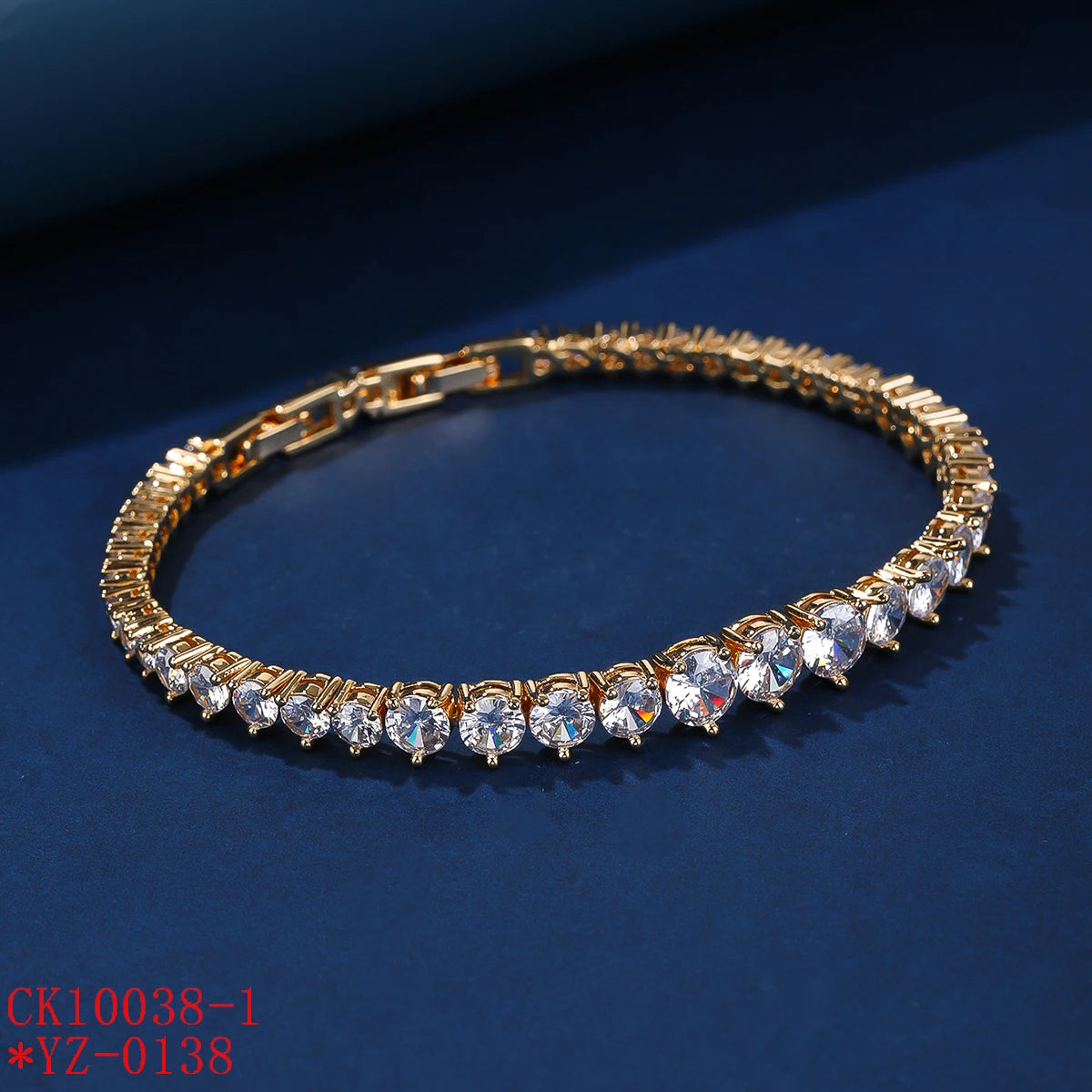 Sparkling Princess Cut Round Cubic Zirconia Luxury Bracelet for Women - Elegant Chain Jewelry Gift for Anniversary, Party & Special Occasions (CK10038)
