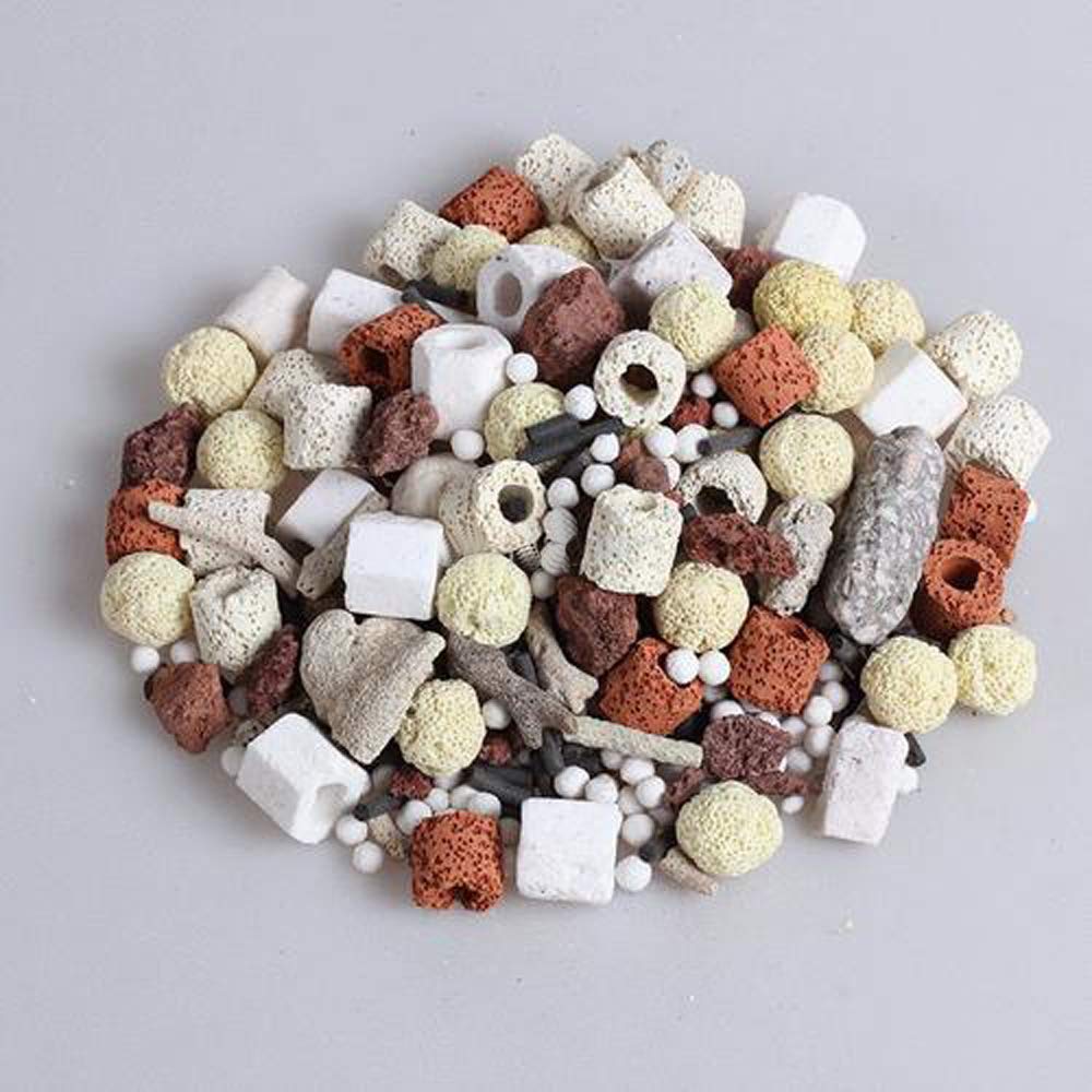 Premium Aquarium Filter Media - Mixed Ceramic Balls & Volcanic Rock Rings for Fish Tank, Pond Water Filtration - Improves Water Quality & pH Balance - Ideal for Freshwater & Saltwater Aquariums, Koi Ponds