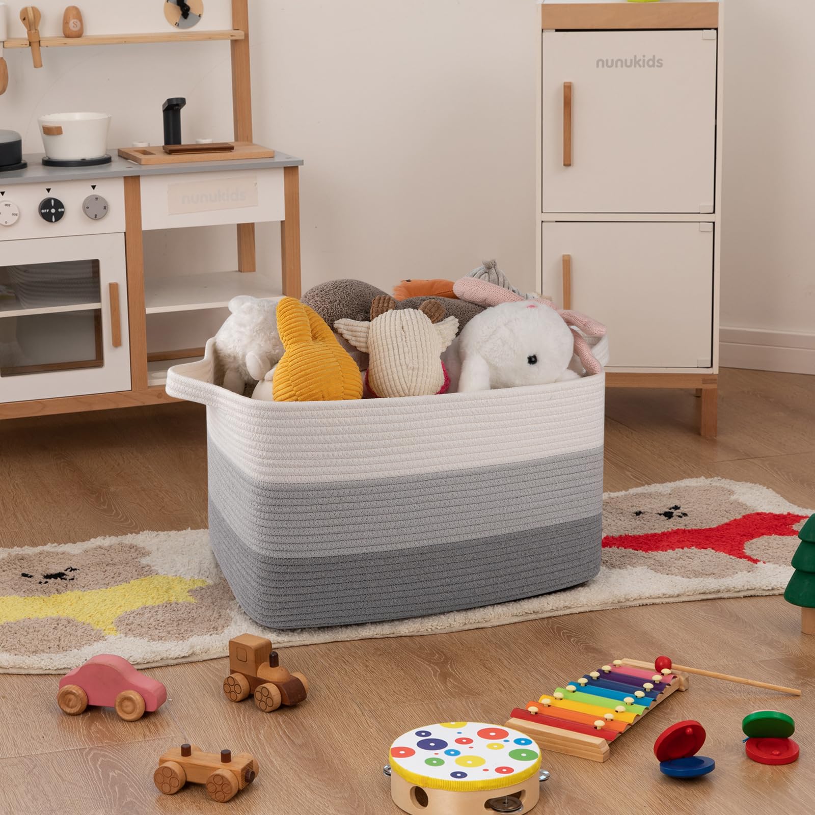 OIAHOMY Cotton Rope Storage Basket - 17.7