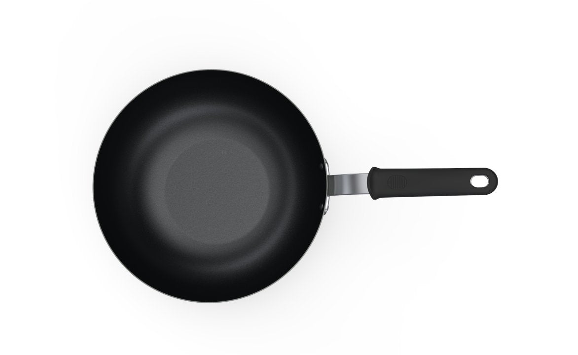 Vollrath 11-Inch Carbon Steel Wok with Nonstick SteelCoat x3™ Coating & Heat-Resistant Silicone Handle - Professional Restaurant-Grade Cookware for Stir-Frying, Sautéing & Deep Frying at Home