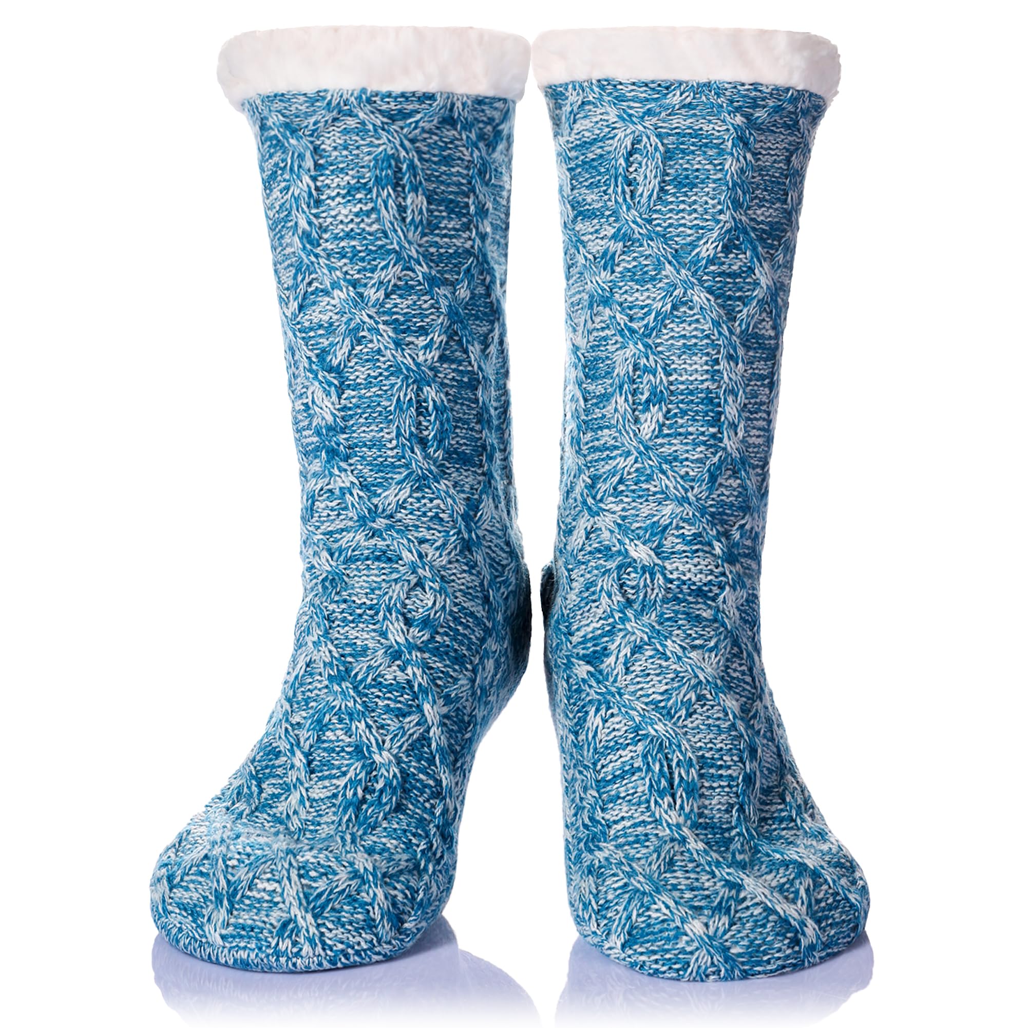 DoSmart Women's Fuzzy Slipper Socks - Winter Thermal Fleece-Lined with Snowflake Design - Ultra Soft & Warm Indoor Home Socks for Christmas Gifts, Cozy Lounge Wear & Housewarming Presents