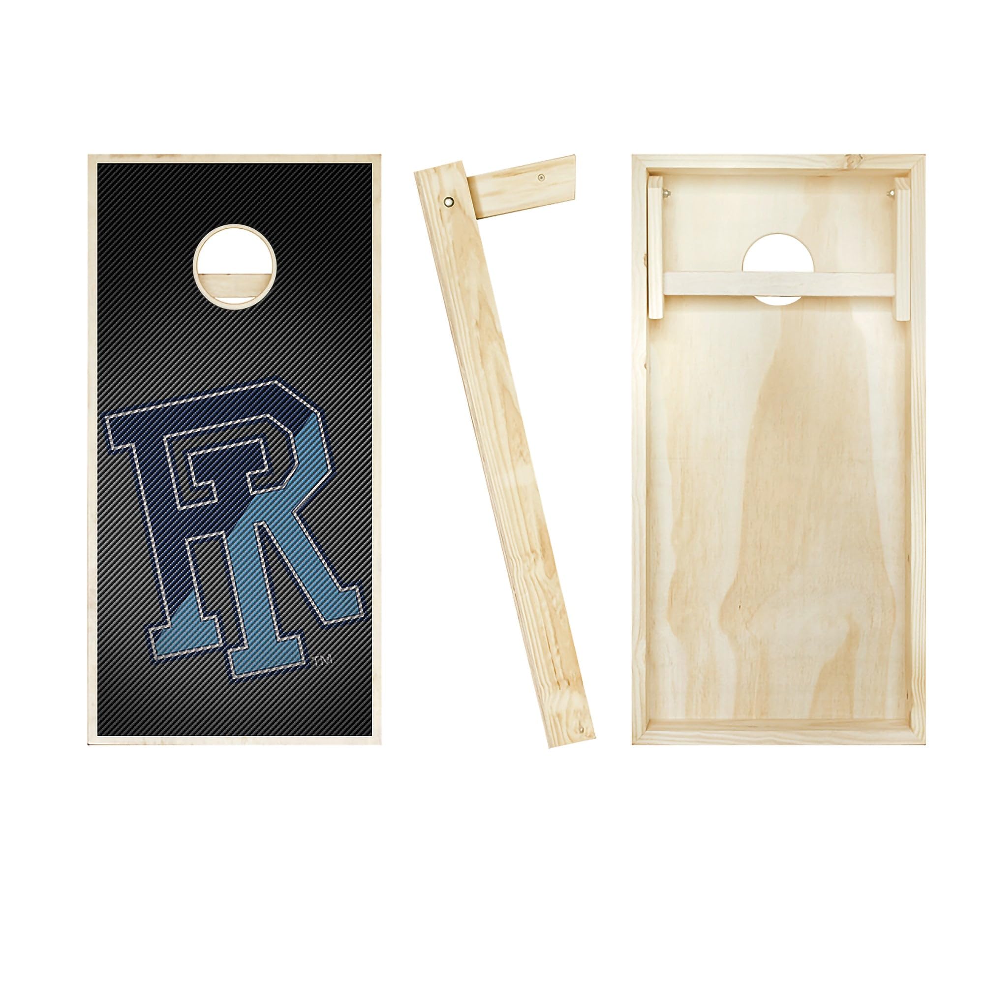 Skip's Garage Rhode Island Slanted Cornhole Board Set - Team Logo Design - Regulation Size Cornhole Game for Backyard, Tailgating & Outdoor Parties
