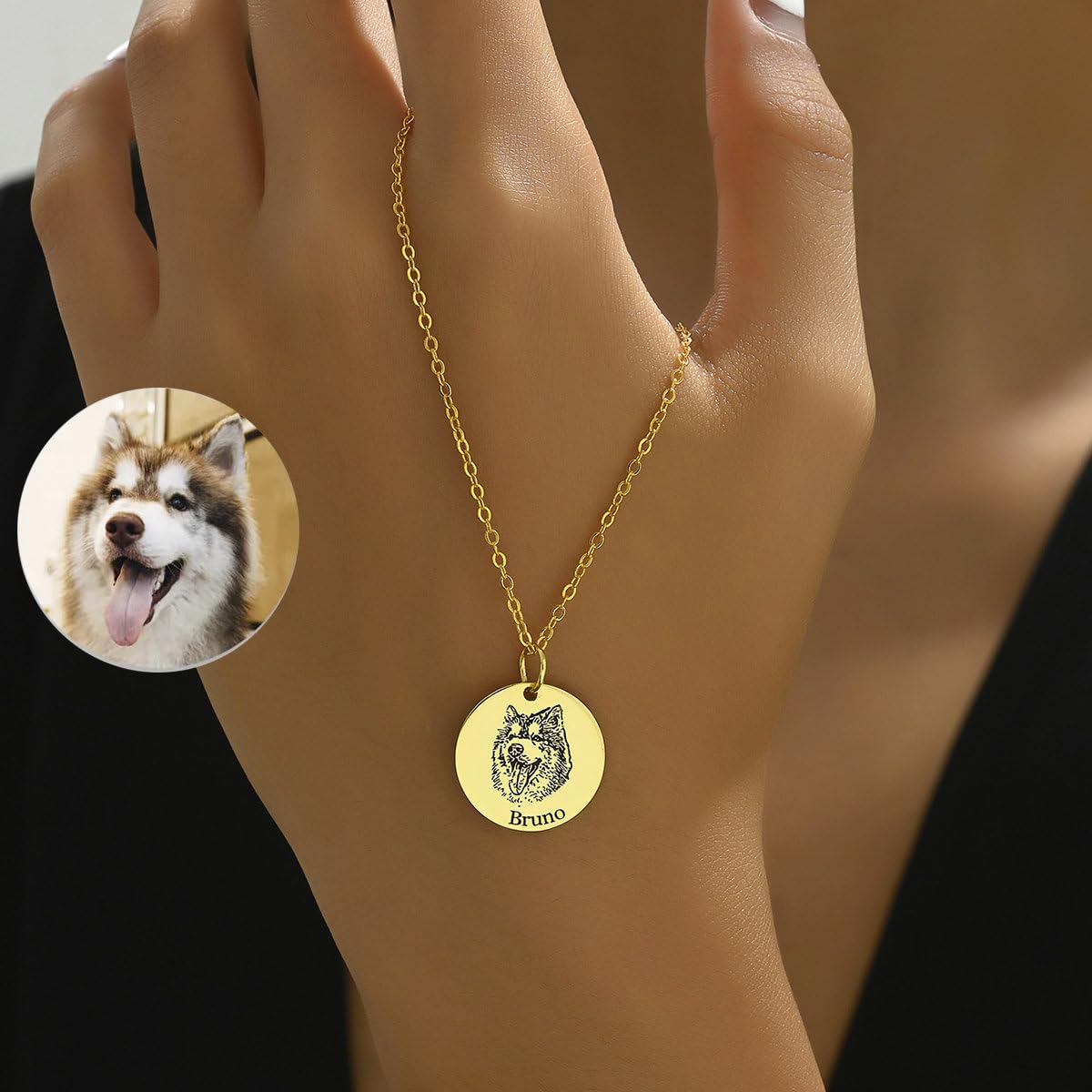 Custom Pet Portrait Necklace - Memorial Jewelry Gift for Pet Lovers, Dog & Cat Owners - Perfect for Daily Wear & Special Occasions