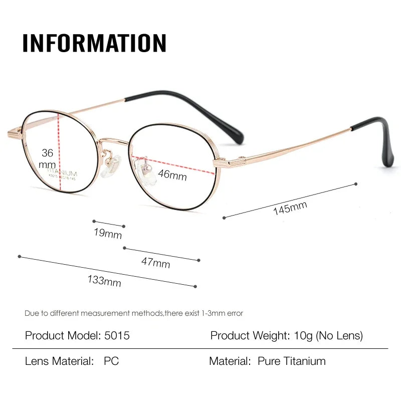 Aror Women's Full Rim Small Oval Titanium Eyeglasses 45015 - Lightweight & Durable Eyewear for Work, Reading & Everyday Use