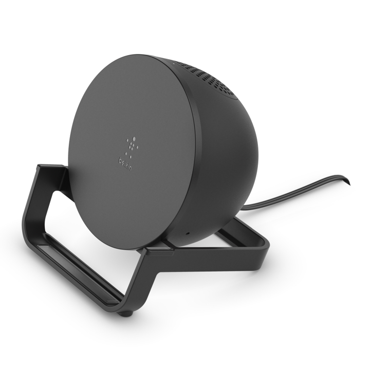 Belkin Qi 10W Wireless Charging Stand with Bluetooth Speaker - Fast Charging Pad for iPhone, Samsung & AirPods - Perfect for Home, Office & Nightstand Use