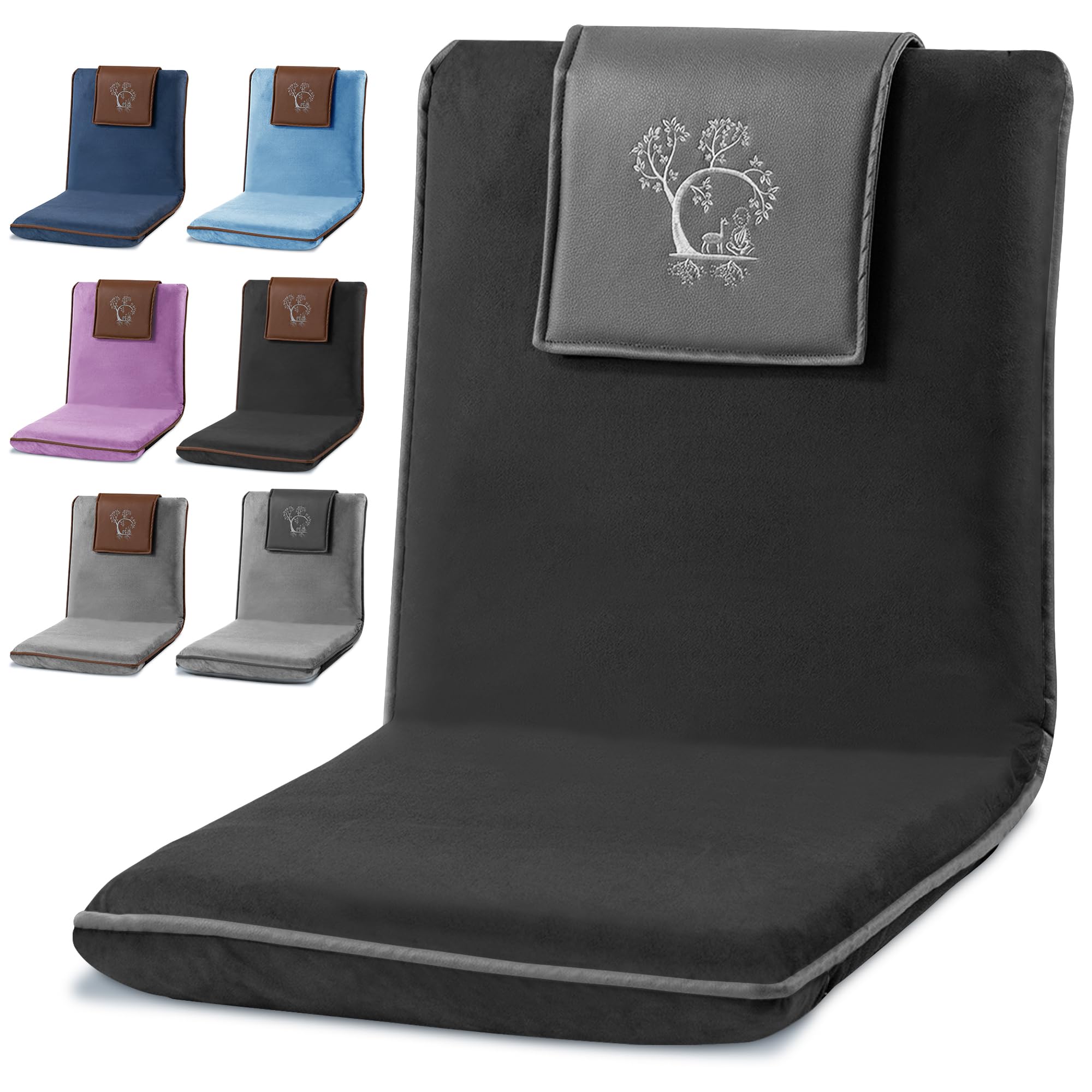 Premium Japanese Meditation Floor Chair with Back Support - Adjustable & Foldable Backrest for Adults, Yoga, Gaming & Relaxation | Comfortable Folding Floor Seating for Meditation, Reading, Office & Home Use