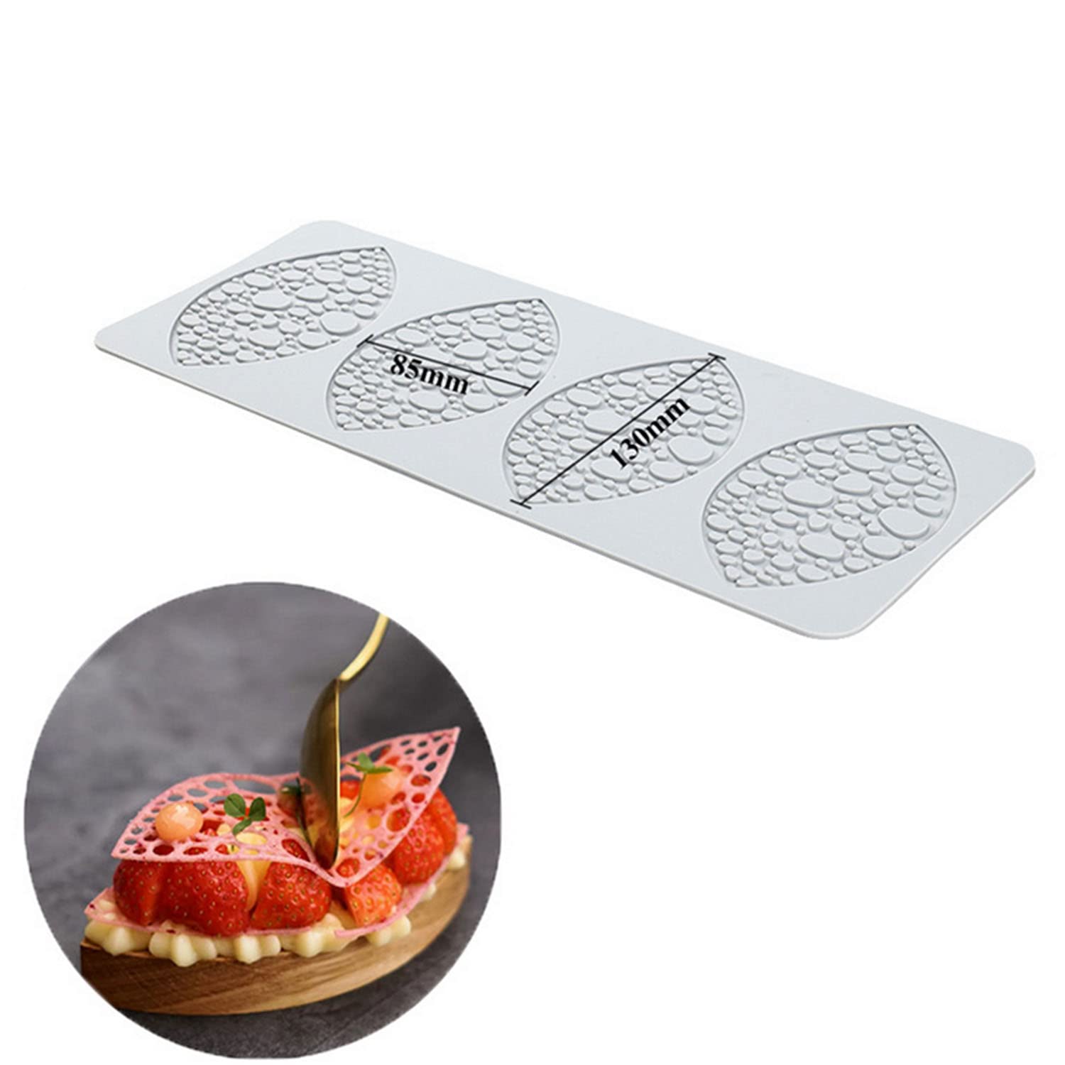 3D Hollow Leaf Silicone Mold for Candy, Chocolate, Baking, Gummy, Sugar Craft, Cake Decorating, Fondant, and Polymer Clay - Bubble Dot Leaf Design - Perfect for Parties, Pastry Making, and DIY Crafts