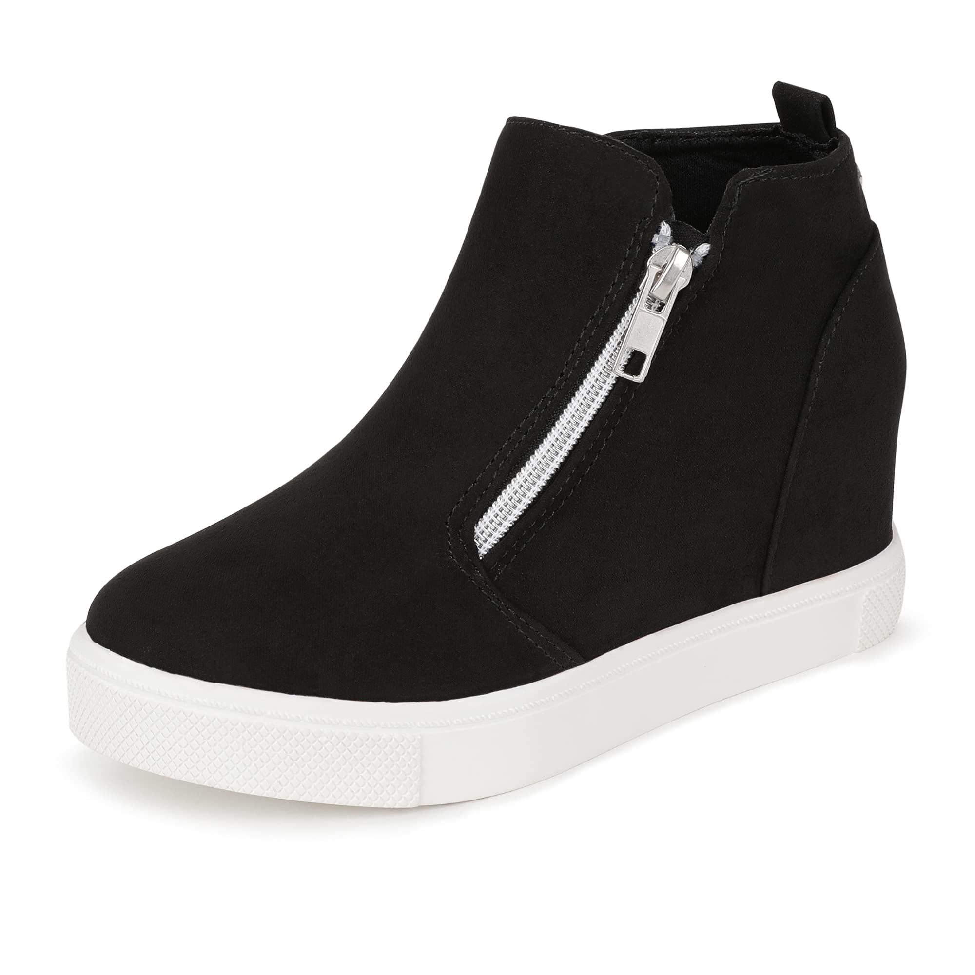 CCVON Girls' Wedge Sneakers - High Top Platform Boots for Kids & Toddlers | Comfortable & Stylish for School, Play & Everyday Wear
