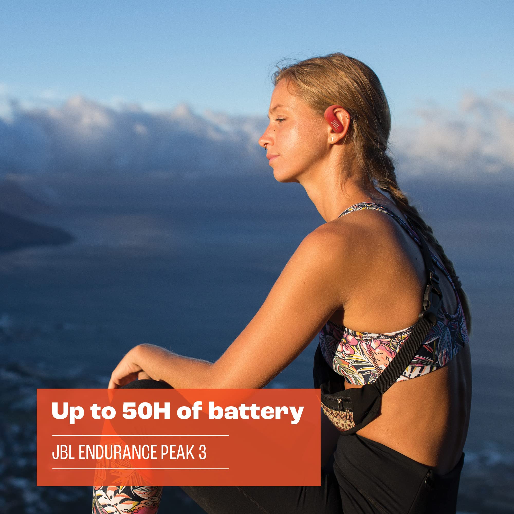JBL Endurance Peak 3 True Wireless Earbuds - IP68 Dustproof & Waterproof, Secure Fit for Running & Workouts, Black (Renewed) - Perfect for Gym, Jogging & Outdoor Activities