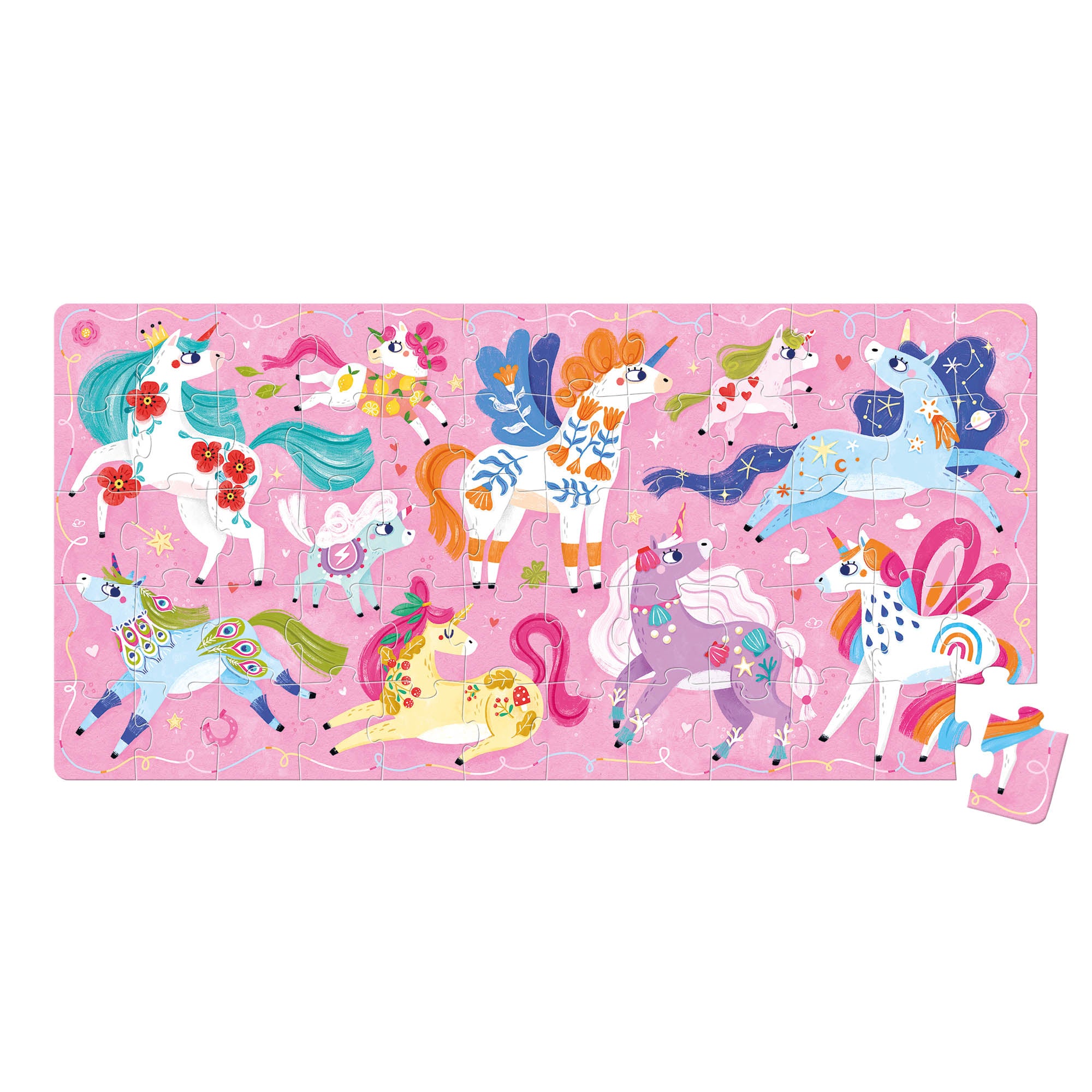 Banana Panda I Love Unicorns Puzzle - 60 Piece Jigsaw Puzzle for Kids, Unicorn Lovers & Fantasy Fans - Perfect for Birthday Gifts, Family Game Night & Preschool Learning Activities