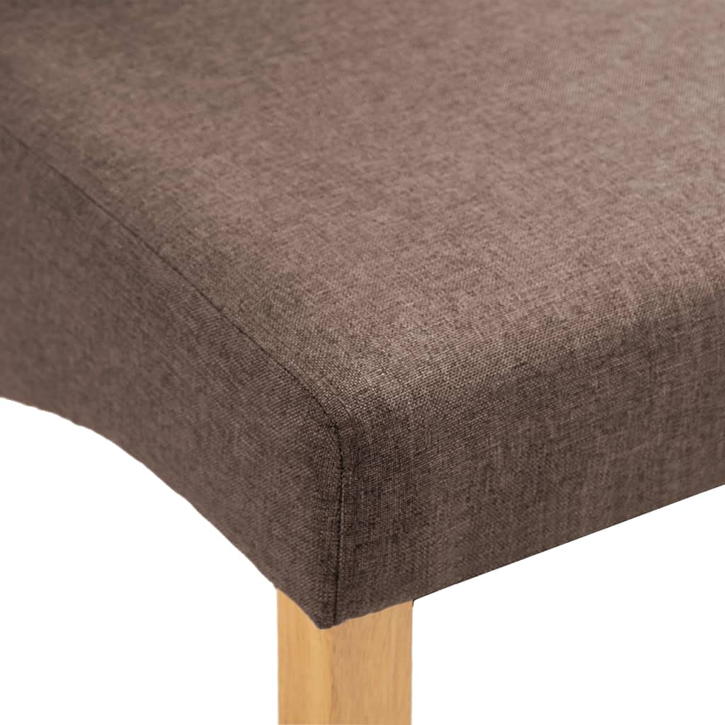 vidaXL Dining Chairs Set of 2 - Wooden Frame Upholstered Fabric Accent Chairs for Kitchen, Dining Room & Living Room - Brown Fabric - Perfect for Family Meals, Entertaining Guests & Home Decor