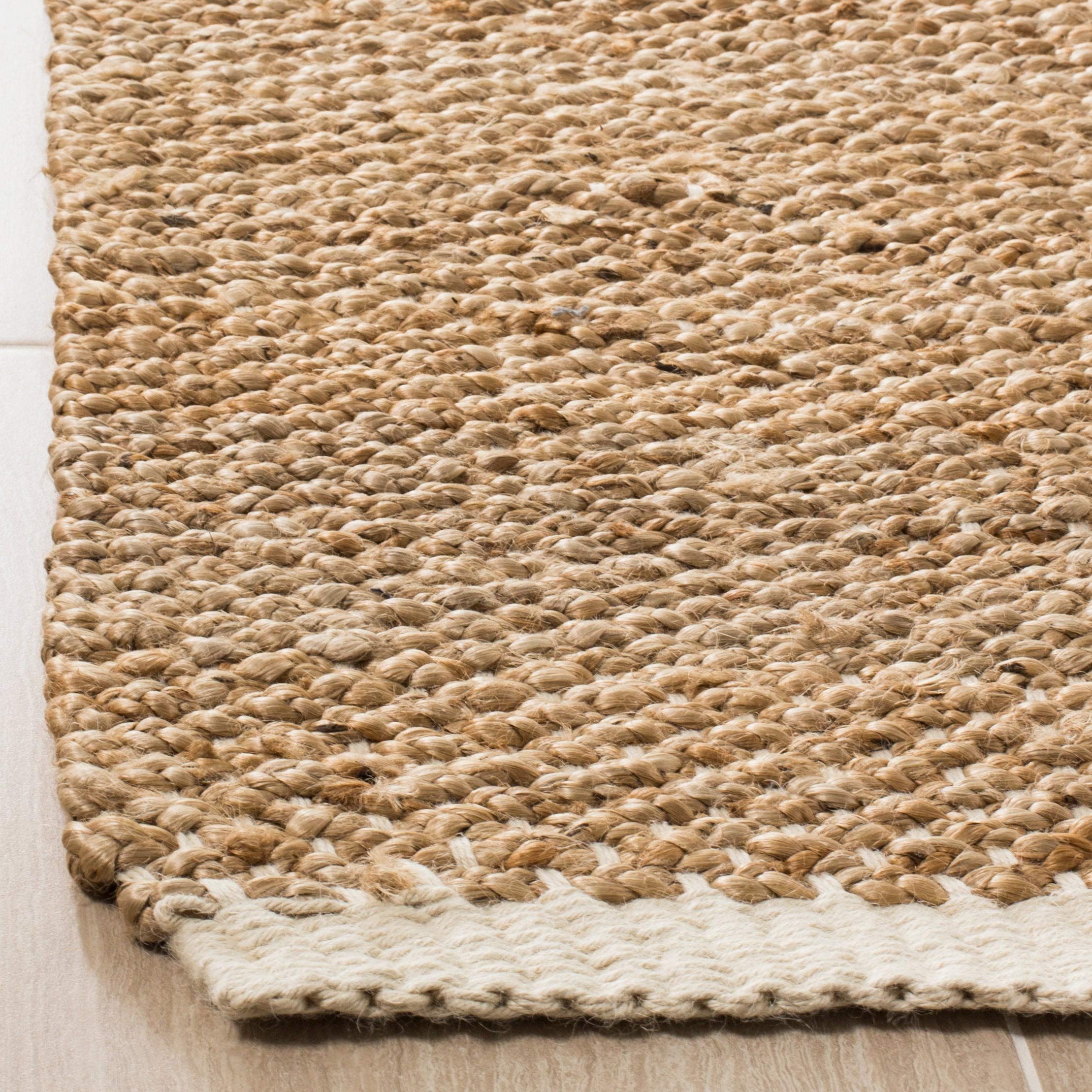 SAFAVIEH Natural Fiber Handmade Jute Area Rug - 9' x 12' Ivory & Natural, Non-Slip Living Room & Bedroom Rug, Eco-Friendly Floor Covering for High Traffic Areas, Boho Home Decor (NF465A) | Perfect for Cozy Spaces, Dining Rooms & Entryways