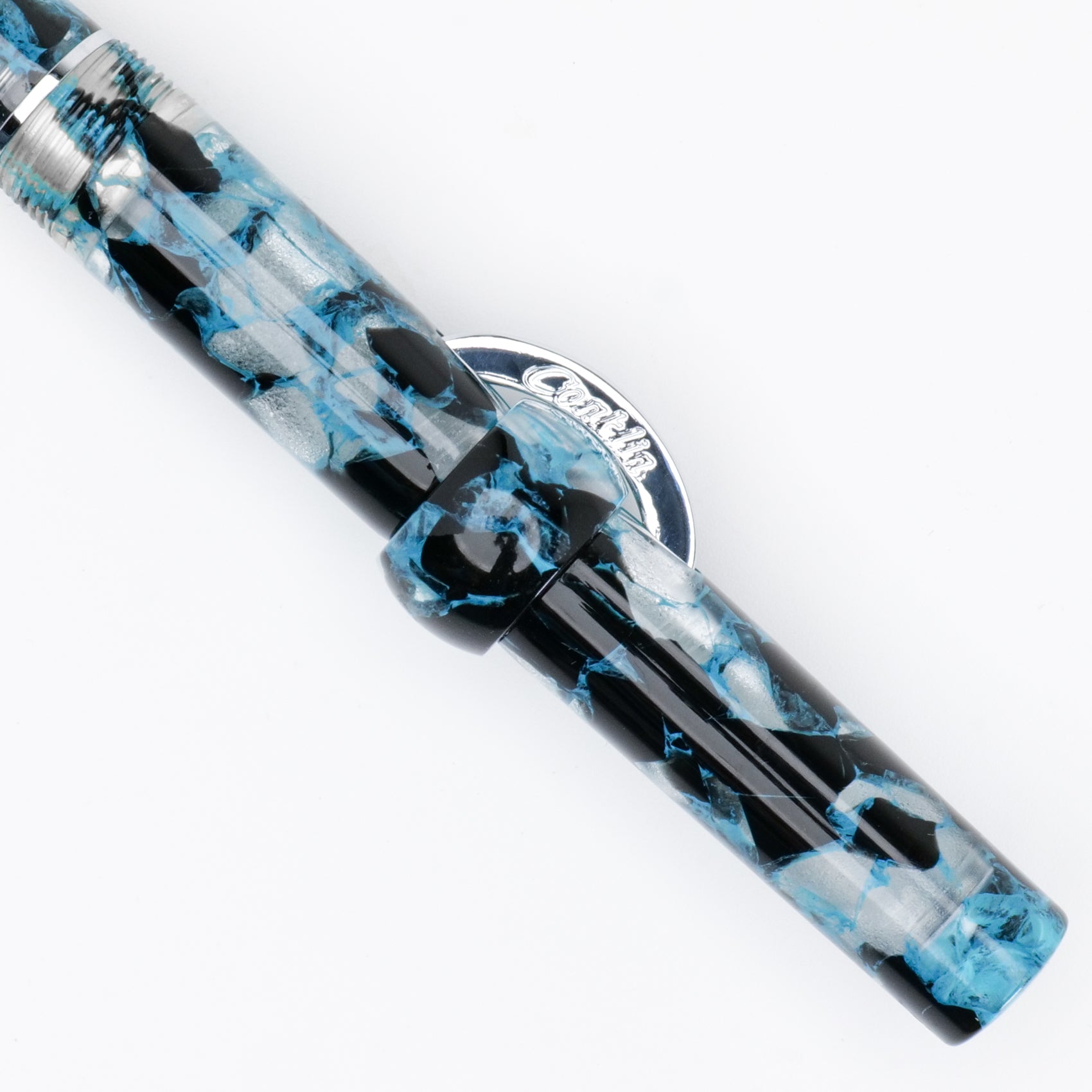 Conklin Mark Twain Crescent Filler Fountain Pen - Blue Array - Premium Writing Instrument for Calligraphy, Journaling & Gift Giving