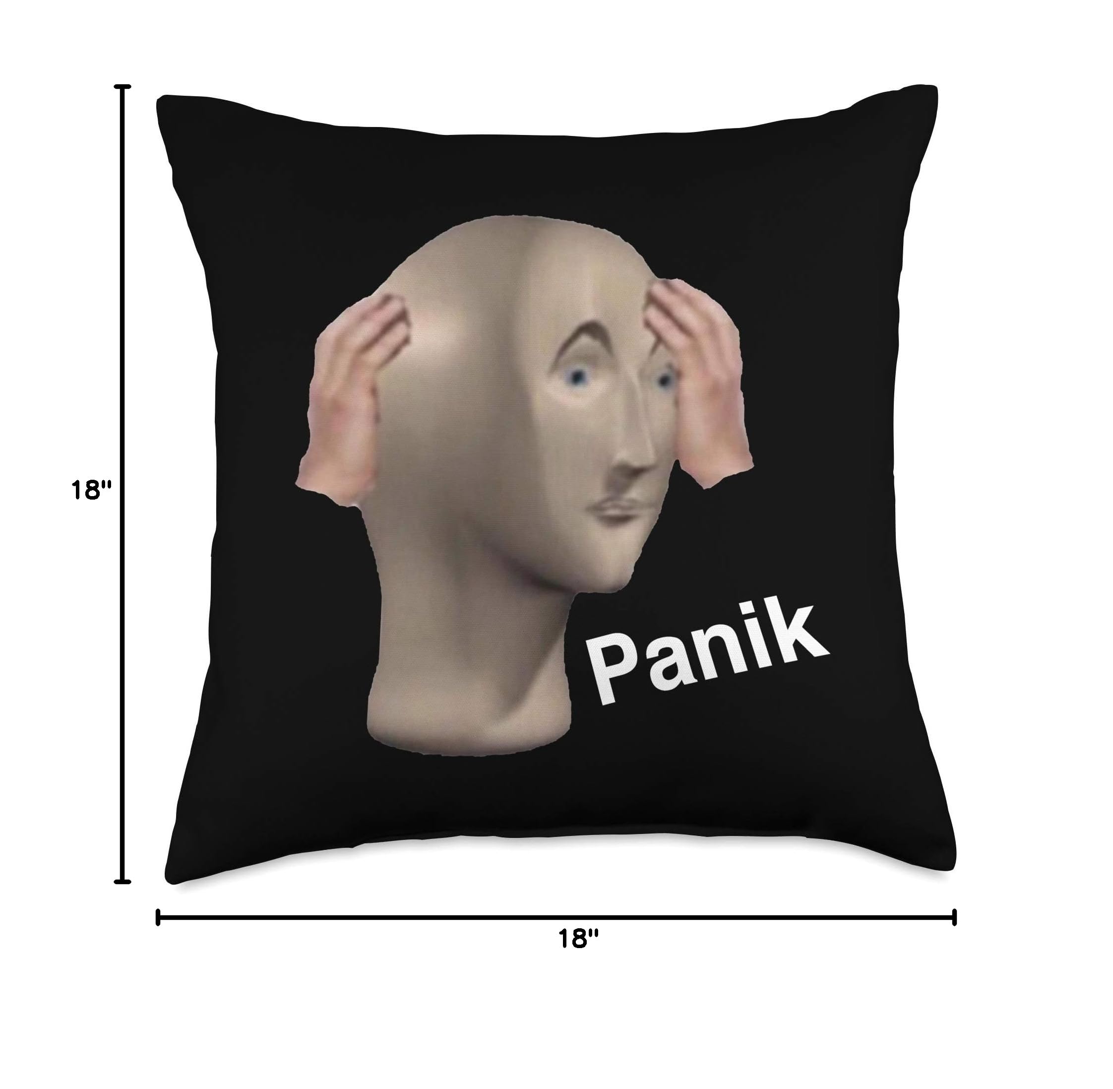 Panik Kalm Meme Man Throw Pillow - Funny Internet Meme Decor for Bedroom, Couch & Office - Soft Stress Relief Gift for Meme Lovers