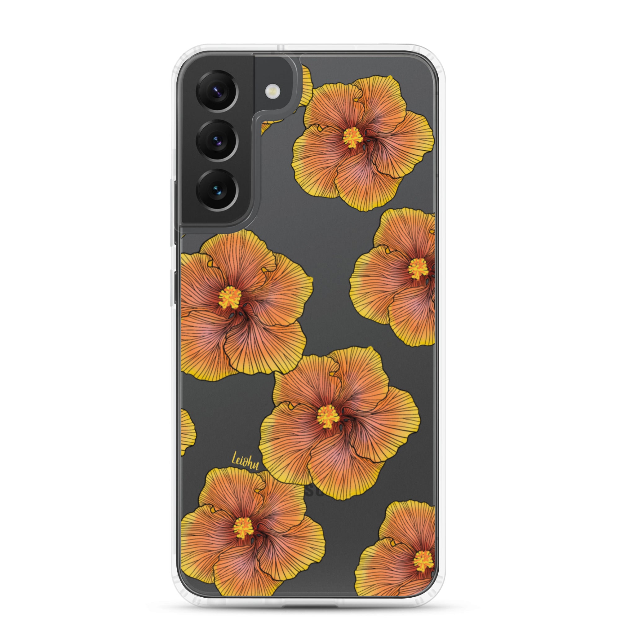 Sunrise Hibiscus Clear Phone Case for Samsung Galaxy - Slim Protective Cover for Everyday Use & Style