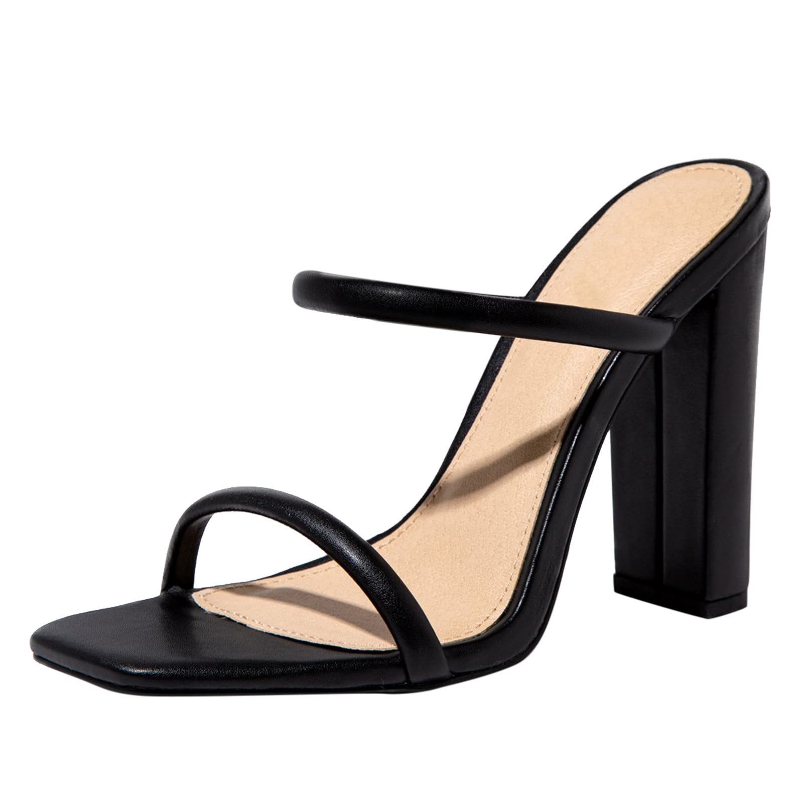 Sexy Women's High Heel Fish Mouth Sandals - Nude Solid Color Heeled Slippers for Summer, Beach & Party Wear