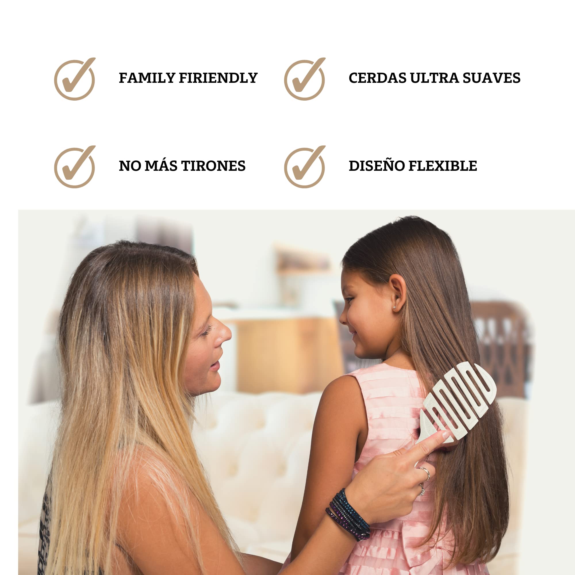Anti-Pull Detangling Hair Brush for Curly & Straight Hair - 100% Organic Natural Wheat Fiber Comb - Eco-Friendly & Pain-Free Hair Styling for Daily Use, Travel & Salon Styling