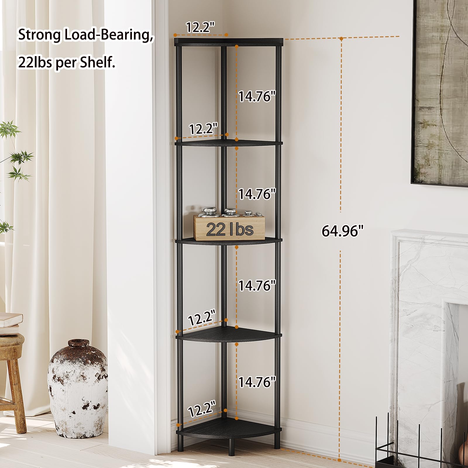 SUNMORY 5-Tier Corner Shelf Stand - 65