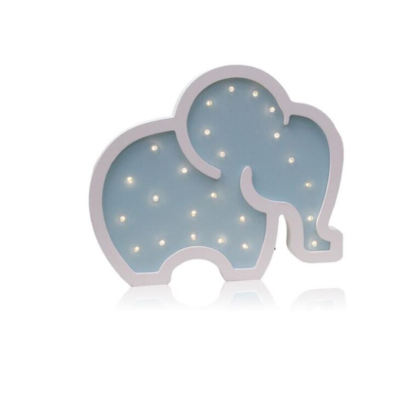 Wooden Baby Elephant LED Night Light - Cute Nursery Lamp for Kids' Bedroom, Perfect for Bedtime Stories & Nighttime Comfort