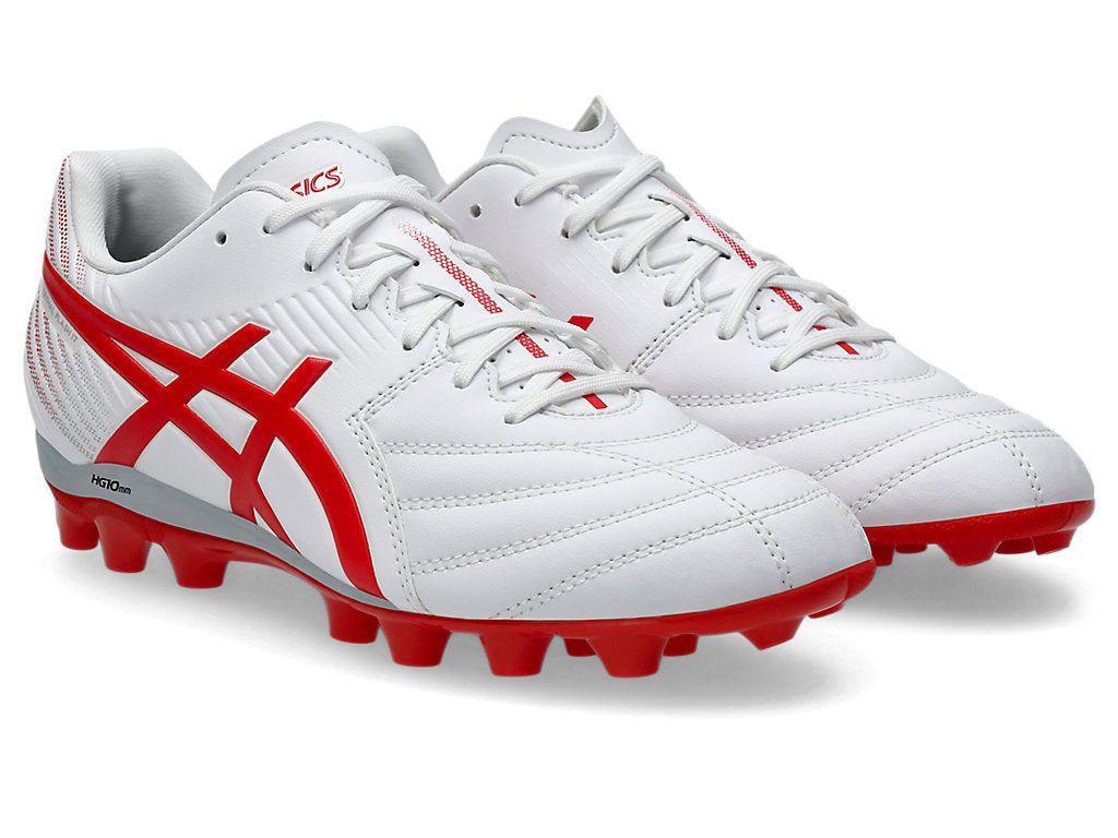 ASICS KID'S LETHAL FLASH IT 3 GS White/Red Soccer Cleats - Lightweight Youth Football Shoes for Boys & Girls - Perfect for Turf, Grass & Indoor Soccer Training & Matches