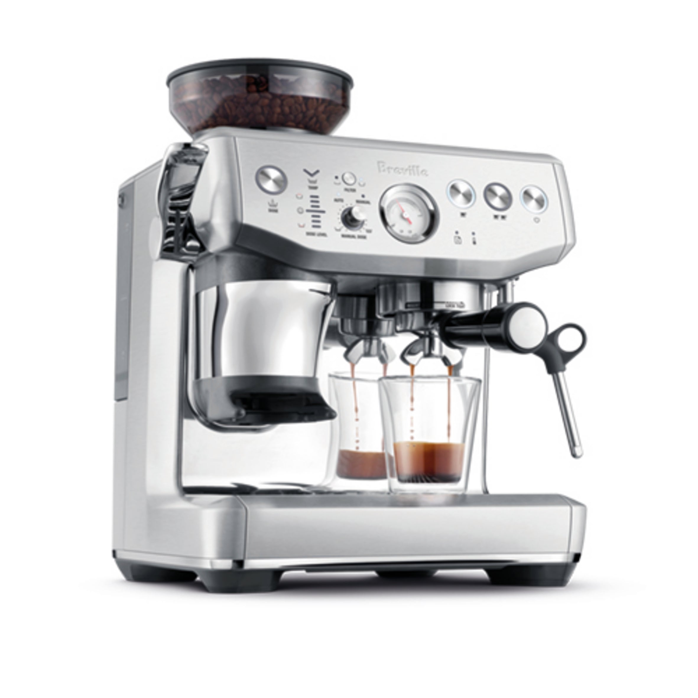 Breville Barista Express® Impress BES876BSS1BNA1 Espresso Machine with Built-in Grinder - Semi-Automatic Coffee Maker for Home Baristas, Perfect for Espresso, Latte & Cappuccino Lovers