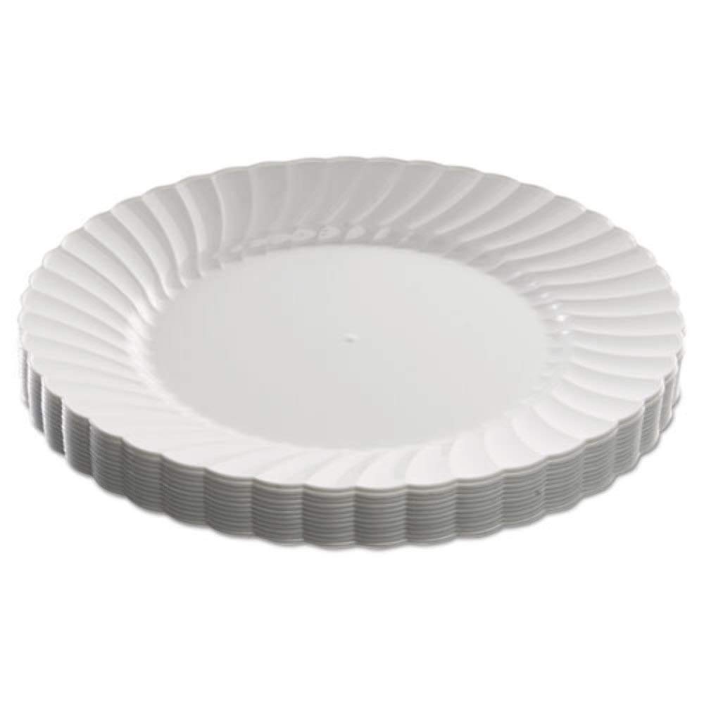 WNA RSCW91512WPK Classicware 9-Inch White Plastic Dinner Plates - 12 Pack | Durable Disposable Plates for Parties, Picnics, BBQs & Everyday Use