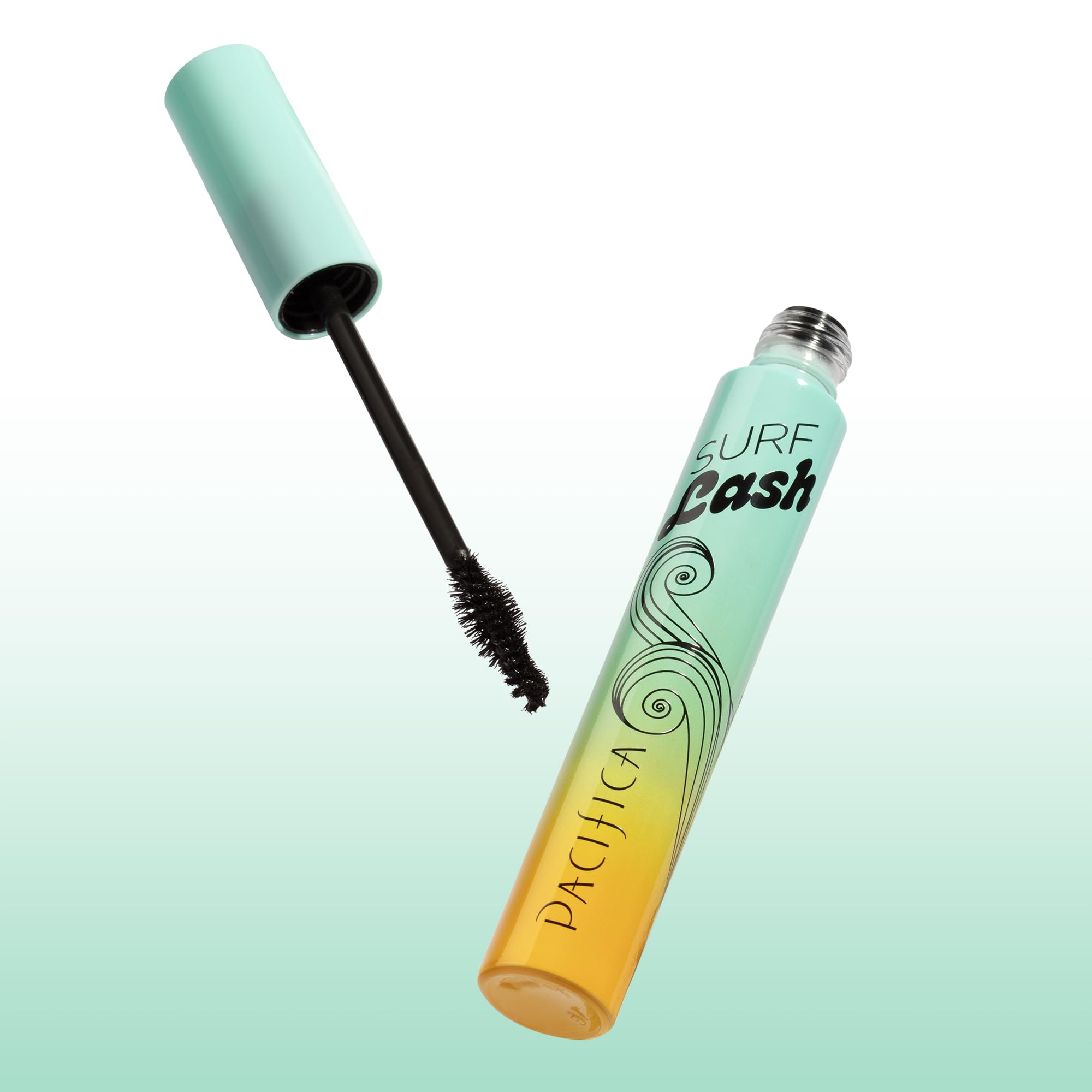 Pacifica Surf Lash Waterproof Mascara - Vegan & Cruelty-Free Eyelash Mascara with Jojoba Oil & Pectin for Long, Full Lashes | Half-Pipe Twisted Wand for Defined Volume | Perfect for Beach, Swimming & Active Lifestyles