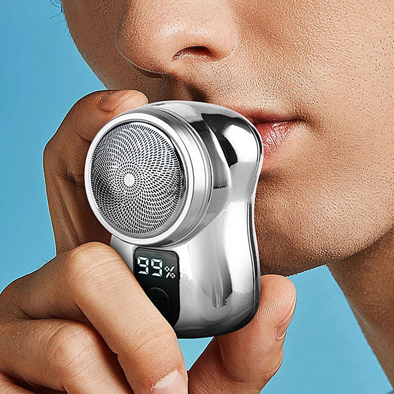 USB Rechargeable Electric Shaver - Portable Travel Shaver for Men, Waterproof Foil Shaver with One-Button Operation, Compact Pocket Size for Home, Car & On-The-Go Grooming