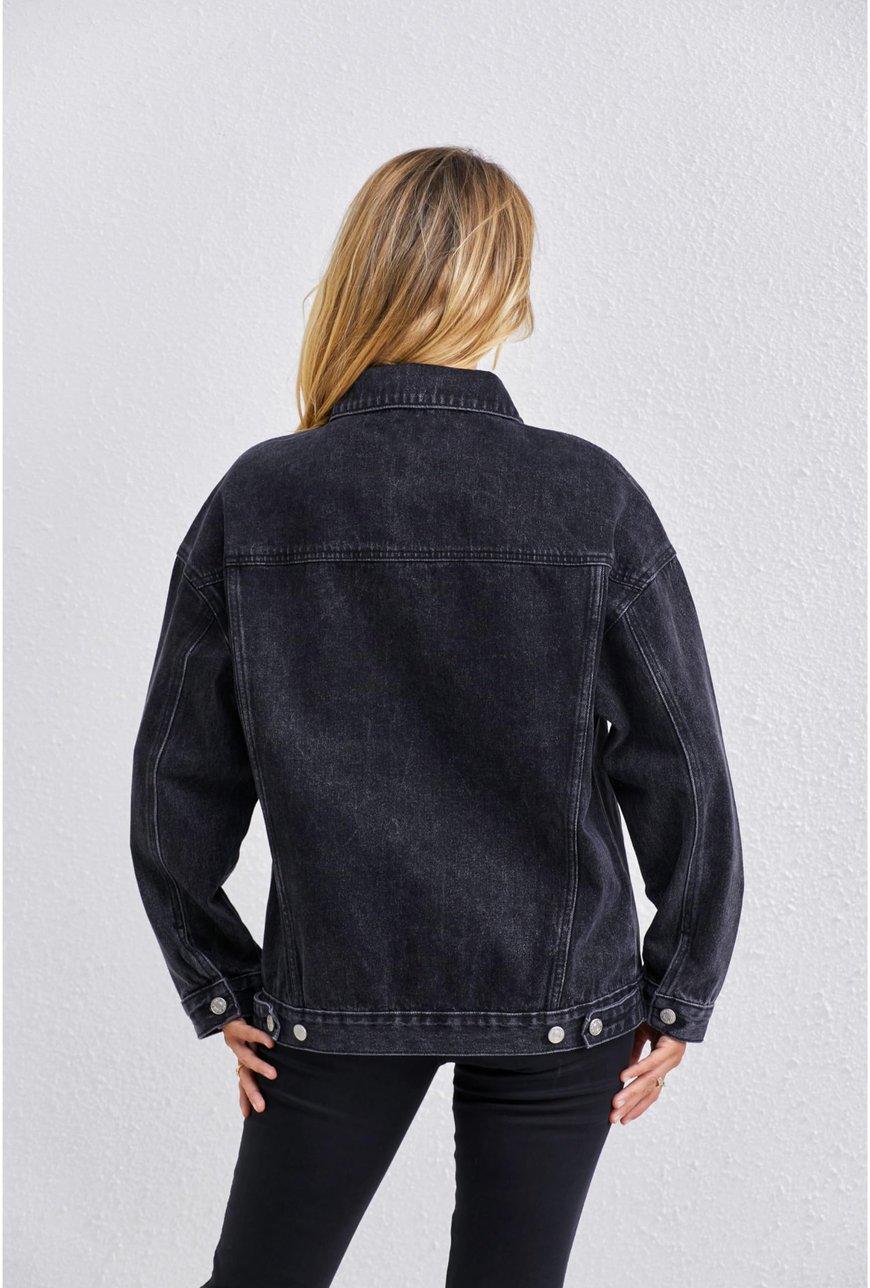 Trendy Oversized Denim Jacket for Women - Loose Long Boyfriend Style Jean Coat | Casual Outfit, Streetwear Fashion, Spring & Fall Layering Essential