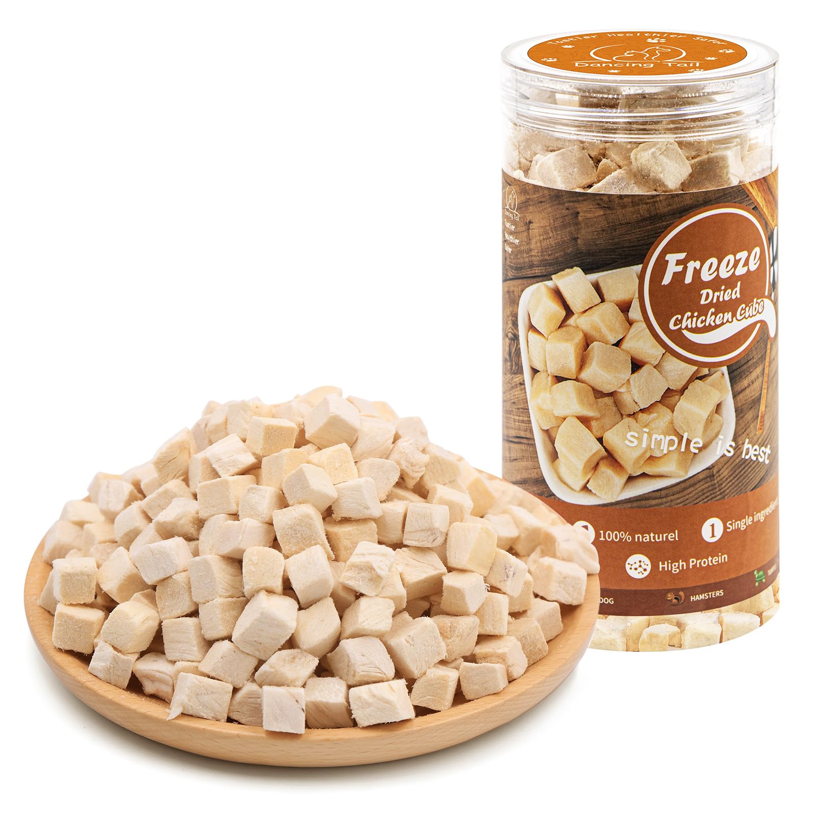 Freeze Dried Raw Chicken Cat and Dog Treats - Single Ingredient, Grain-Free, High Protein Pet Snacks for Weight Control | All Natural Training Rewards for Small Dogs & Picky Eaters | Perfect for Obedience Training, Daily Treats, Travel & Home Use | Healthy Pet Food Topper for Cats & Dogs